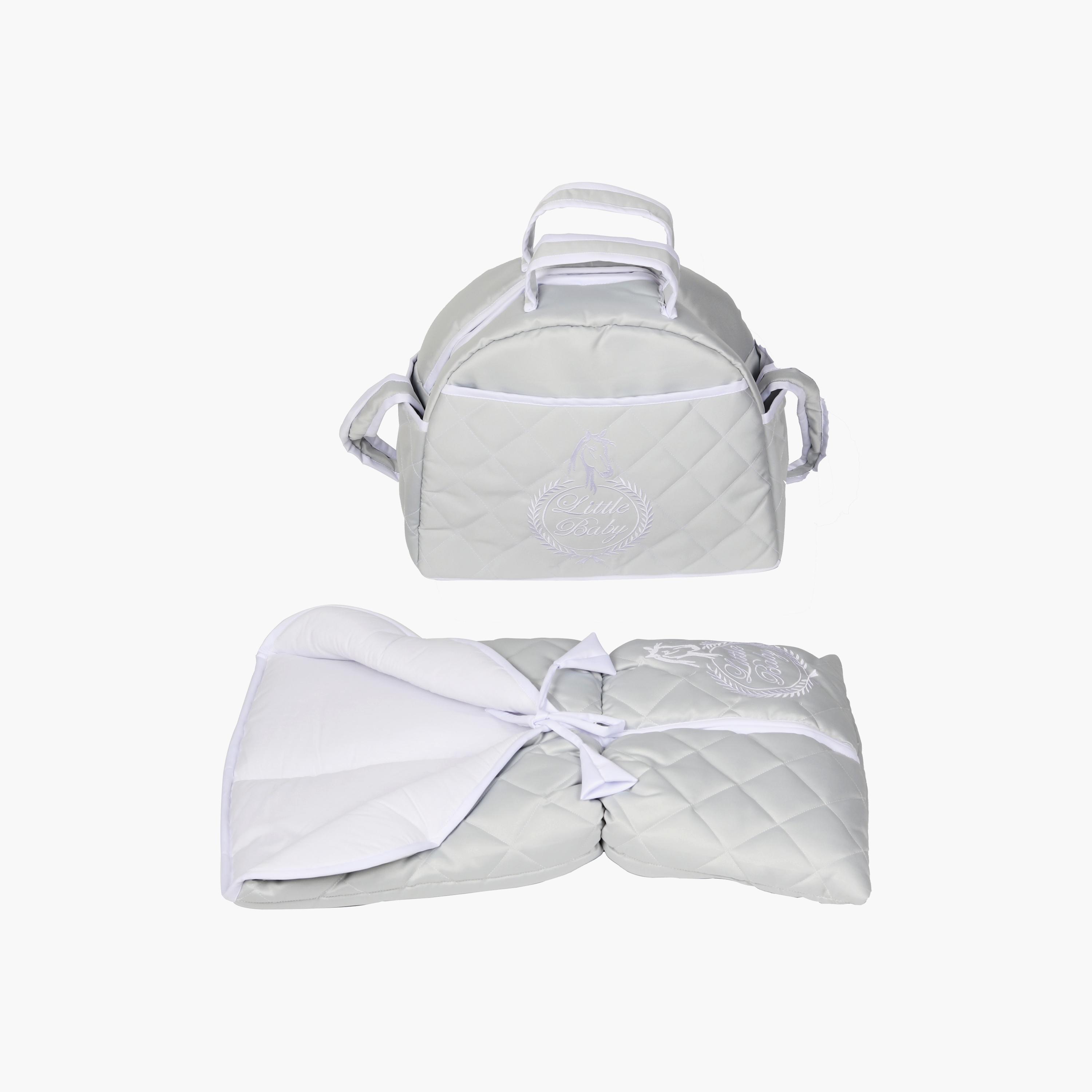 حقيبة نوم للأطفال مع حقيبة من ليتل أنجل، رمادي-baby-nursery-blanketsandswaddles-swaddlesandsleepingbags-image-1