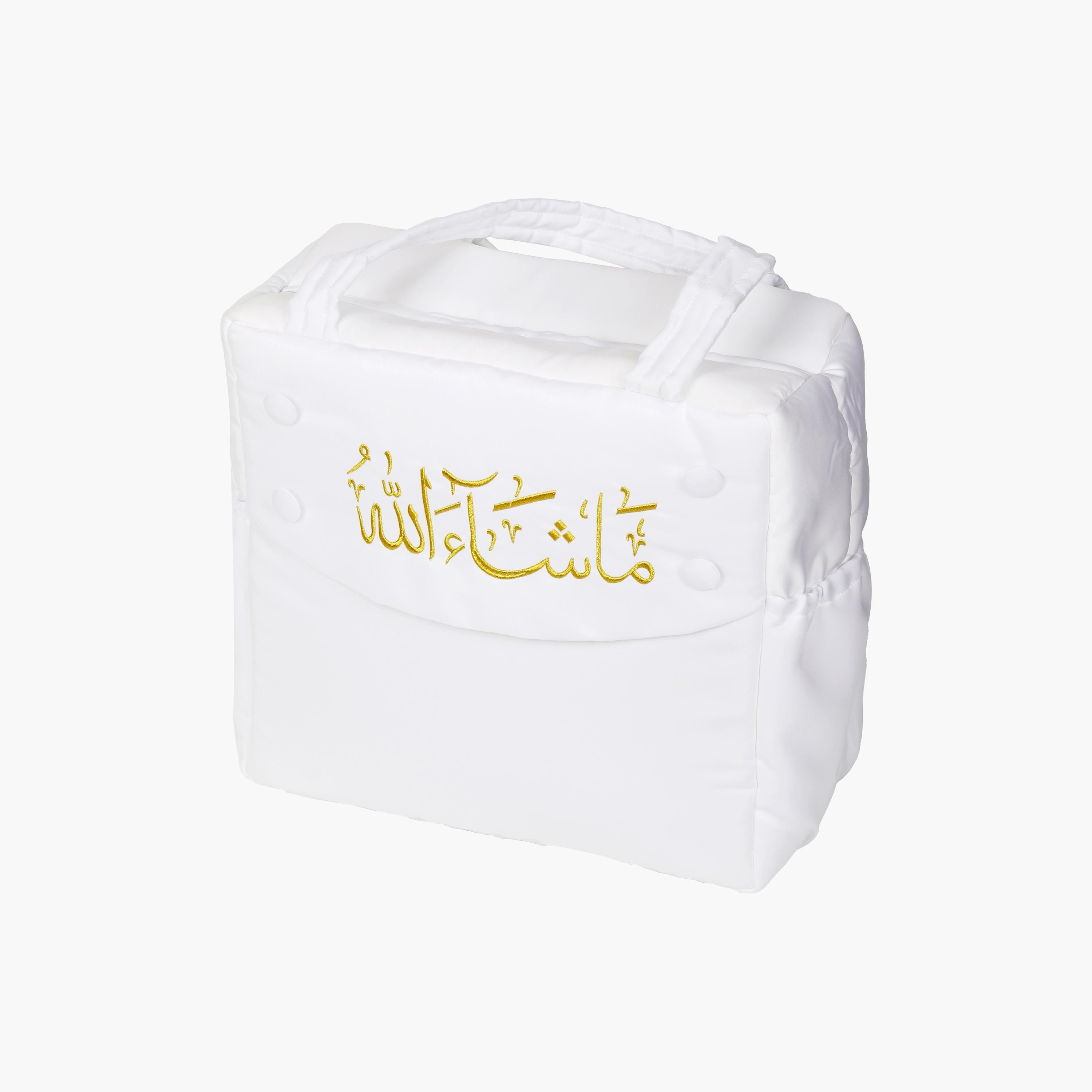 حقيبة نوم للأطفال مع حقيبة من ليتل أنجل، كريمي وأبيض-baby-nursery-blanketsandswaddles-swaddlesandsleepingbags-image-4