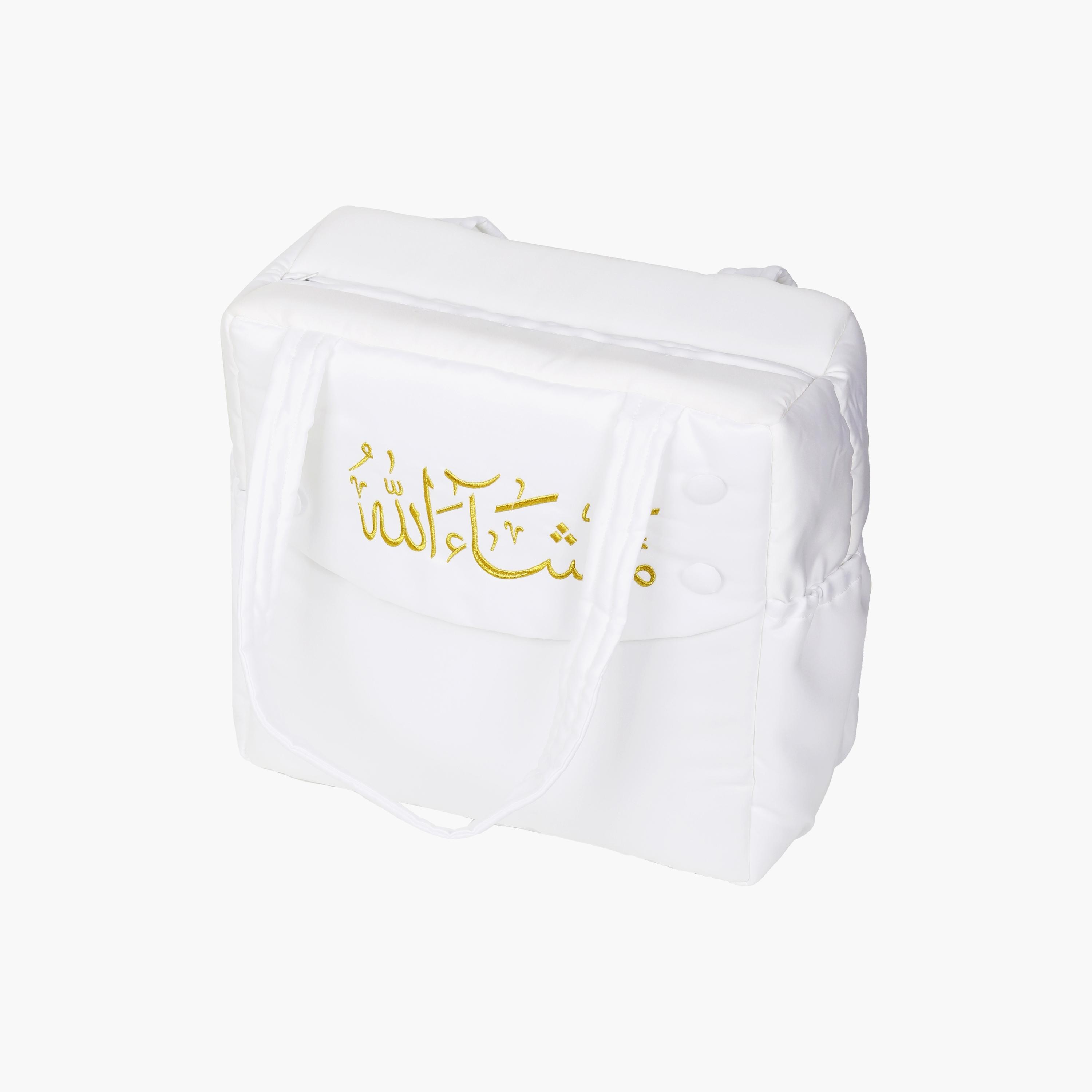حقيبة نوم للأطفال مع حقيبة من ليتل أنجل، كريمي وأبيض-baby-nursery-blanketsandswaddles-swaddlesandsleepingbags-image-5