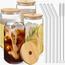 Multipurpose 4-Piece Glass Tumbler with Bamboo Lid and Glass Straw Set - 350 ml-InfluencerCodes_Ramadan26_All_20012026-image-2