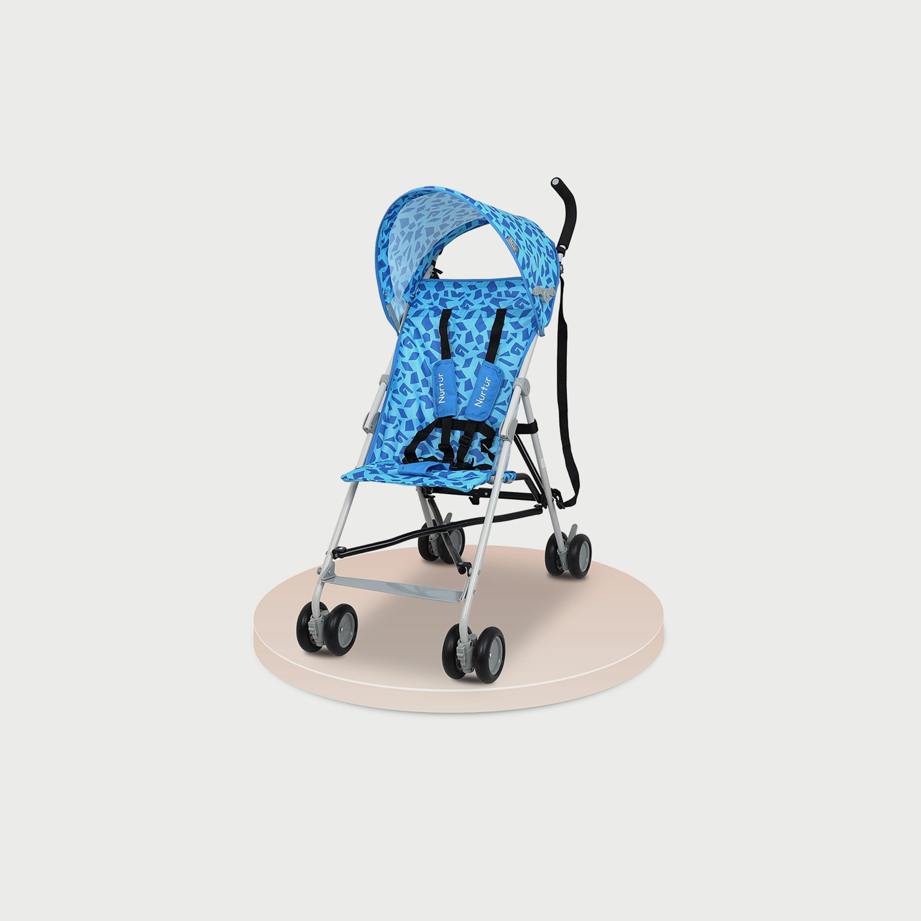 Nurtur Rex Buggy Lightweight Stroller with Compact Fold Canopy, Light Blue-baby-gear-strollersandprams-strollers-image-1