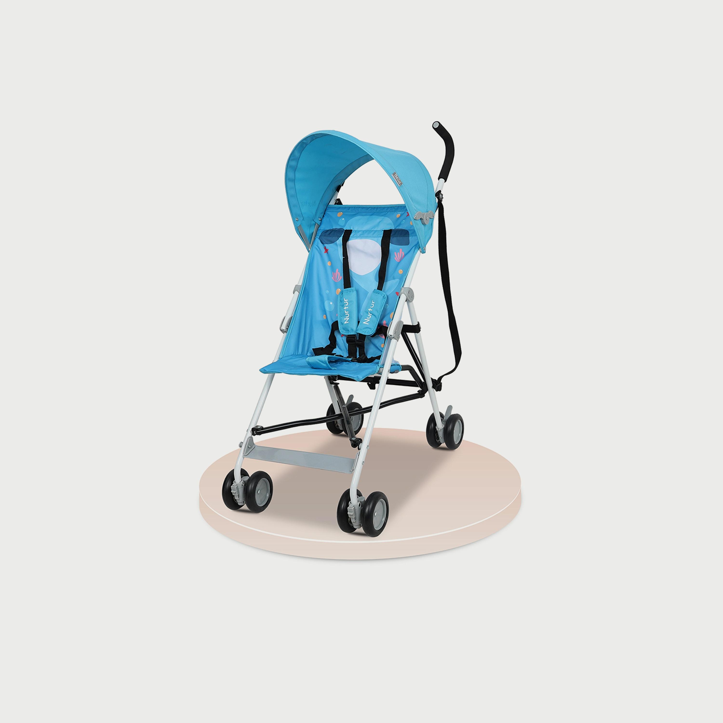 Nurtur Rex Buggy Lightweight Stroller with Compact Fold Canopy, Blue-baby-gear-strollersandprams-strollers-image-1