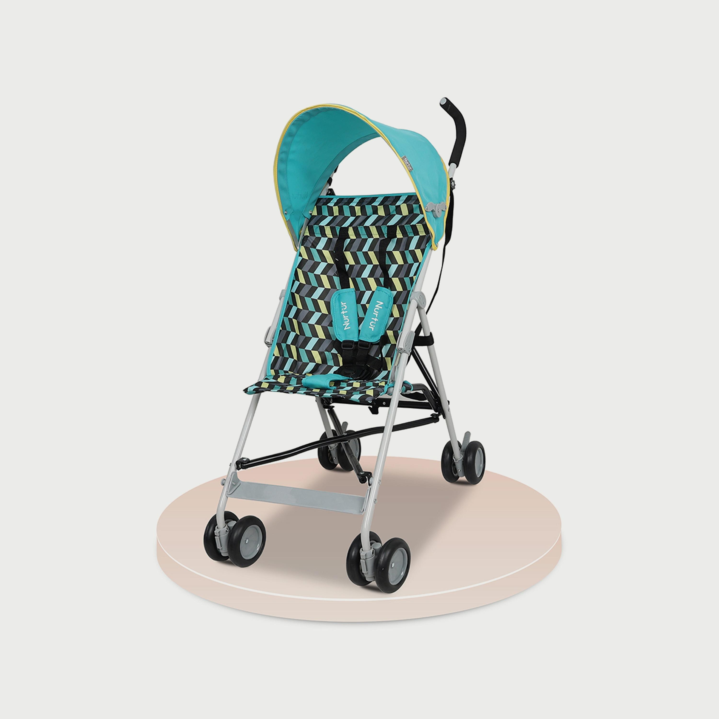 Nurtur Rex Buggy Lightweight Stroller with Compact Fold Canopy, Black/Red-baby-gear-strollersandprams-strollers-image-1