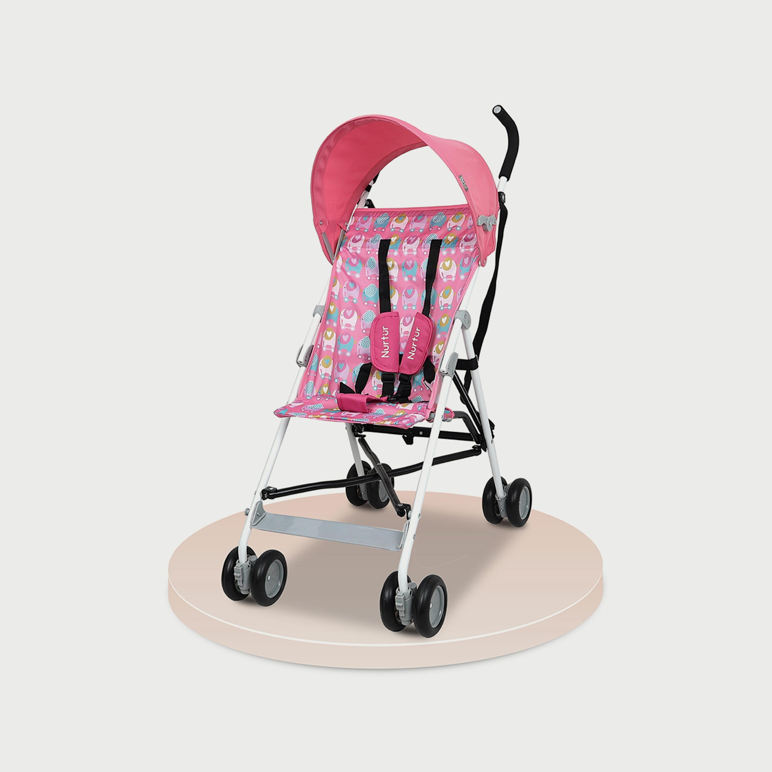 Nurtur Rex Buggy Lightweight Stroller with Compact Fold Canopy, Black/Grey-baby-gear-strollersandprams-strollers-image-1