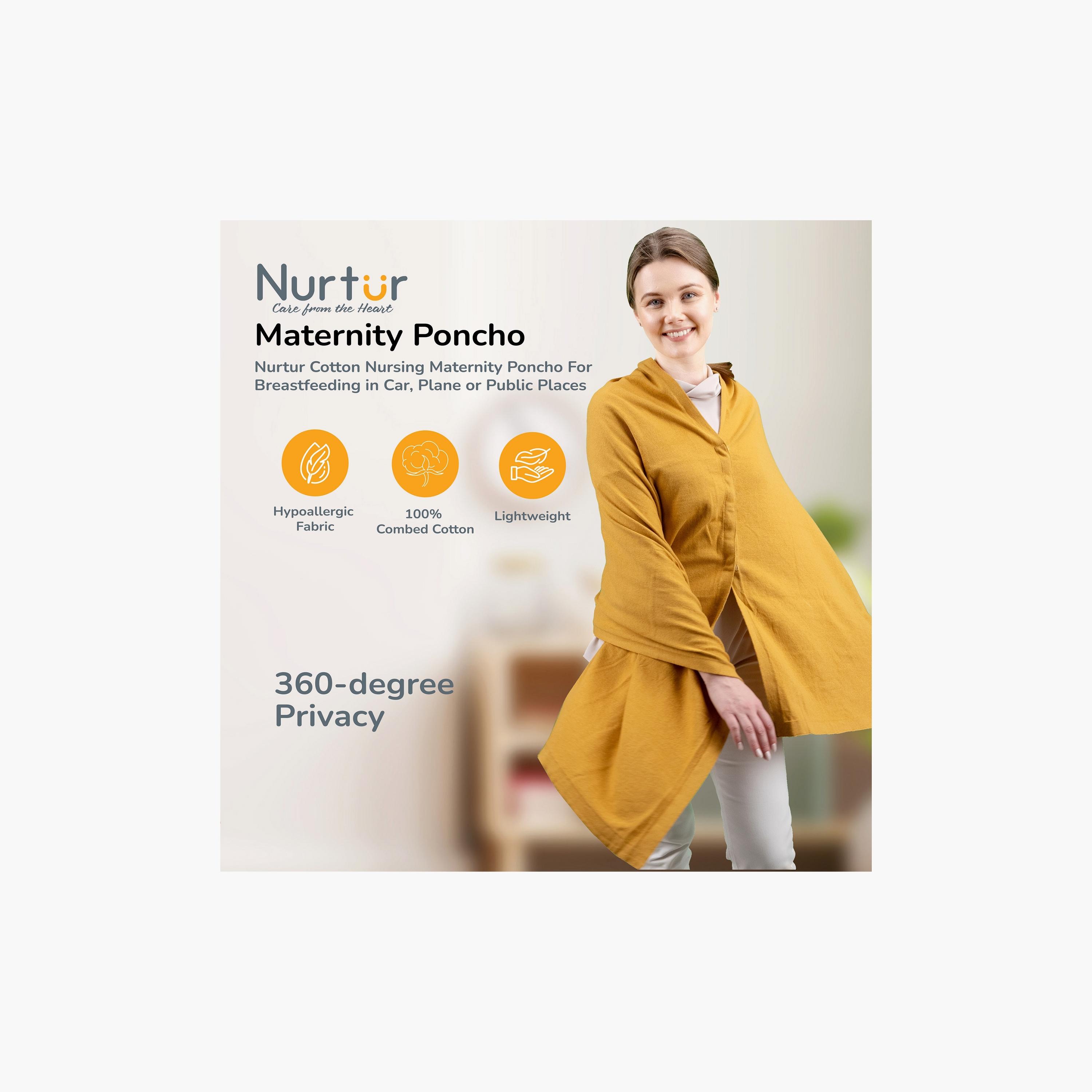 Nurtur Breathable Cotton Nursing Poncho-women-clothing-maternity-tops-image-2