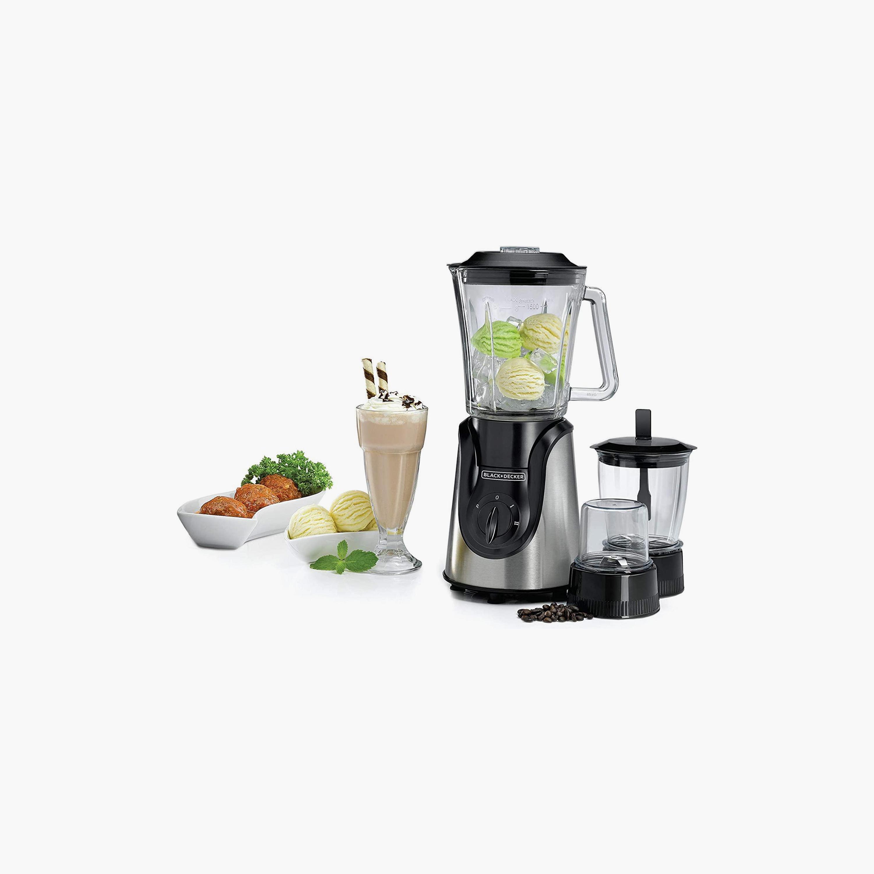 خلاط زجاجي من بلاك اند ديكر مع 600 واط بلون أسود وفضي مع ضمان لمدة عامين | BX600G-B5-household-appliances-kitchenappliances-blendersmixersandgrinders-image-1