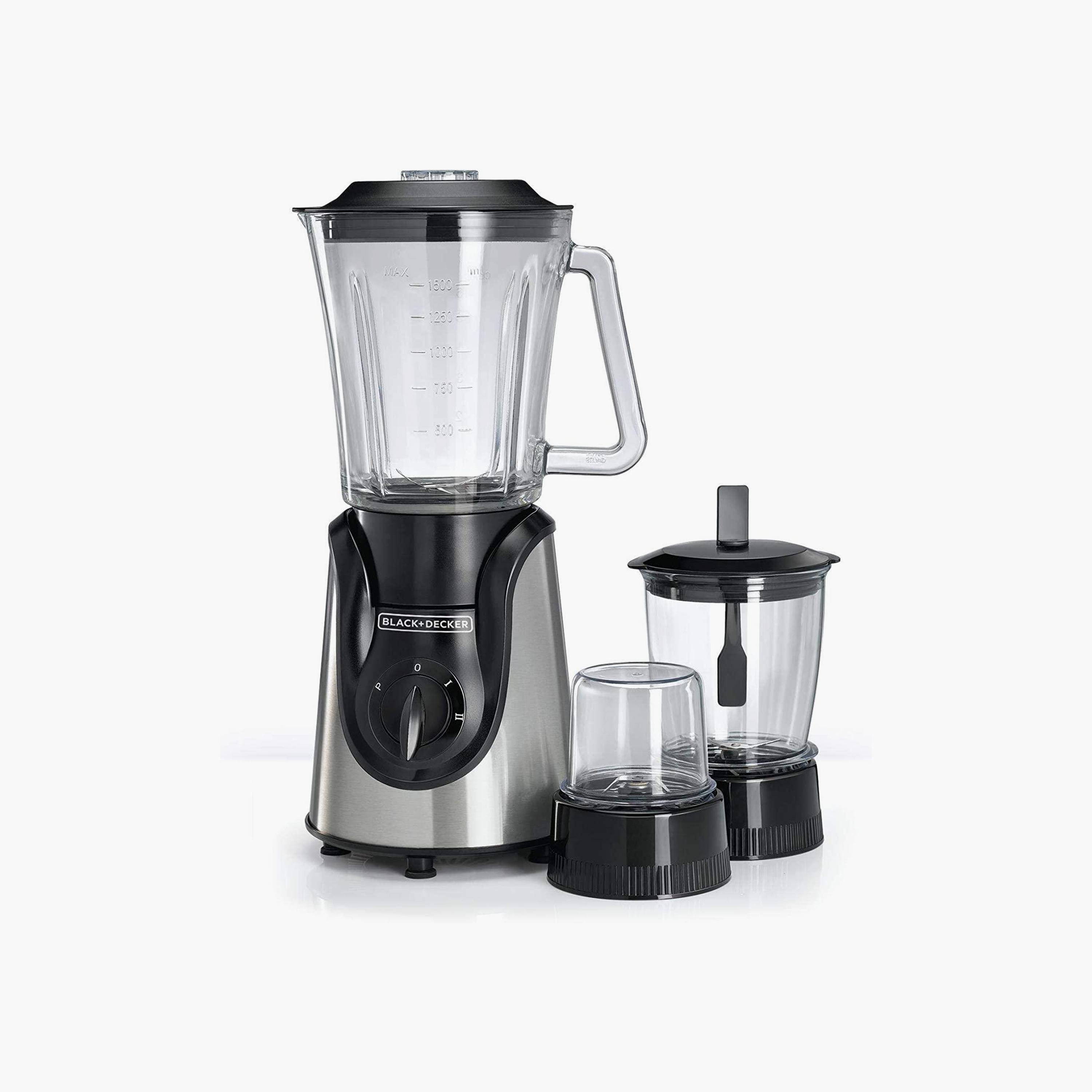 خلاط زجاجي من بلاك اند ديكر مع 600 واط بلون أسود وفضي مع ضمان لمدة عامين | BX600G-B5-household-appliances-kitchenappliances-blendersmixersandgrinders-image-2