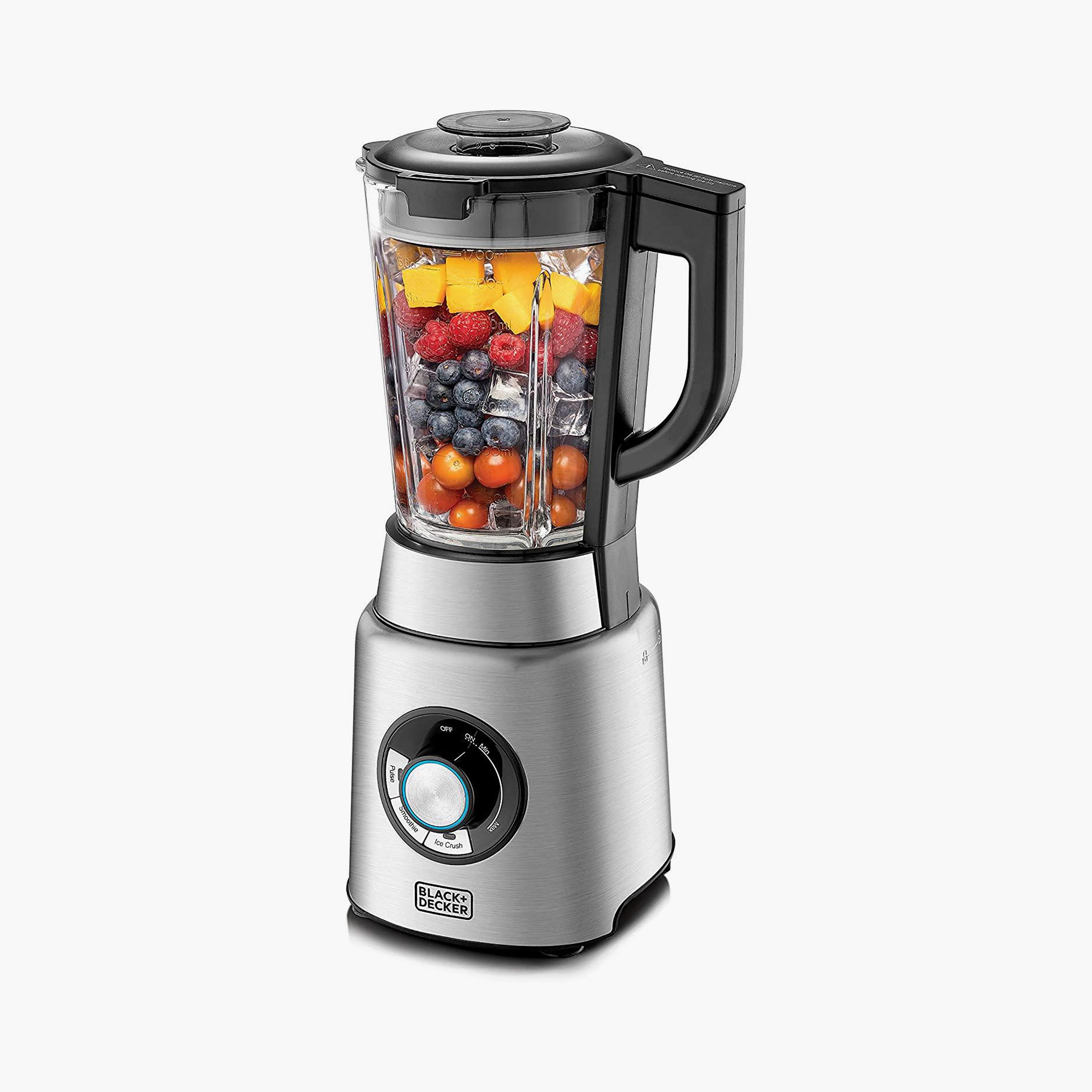 خلاط زجاجي عالي القوة مع 1200 واط ذو 1.7 لتر بلون أسود وفضي من بلاك اند ديكر | PB120-B5-household-appliances-kitchenappliances-blendersmixersandgrinders-image-1