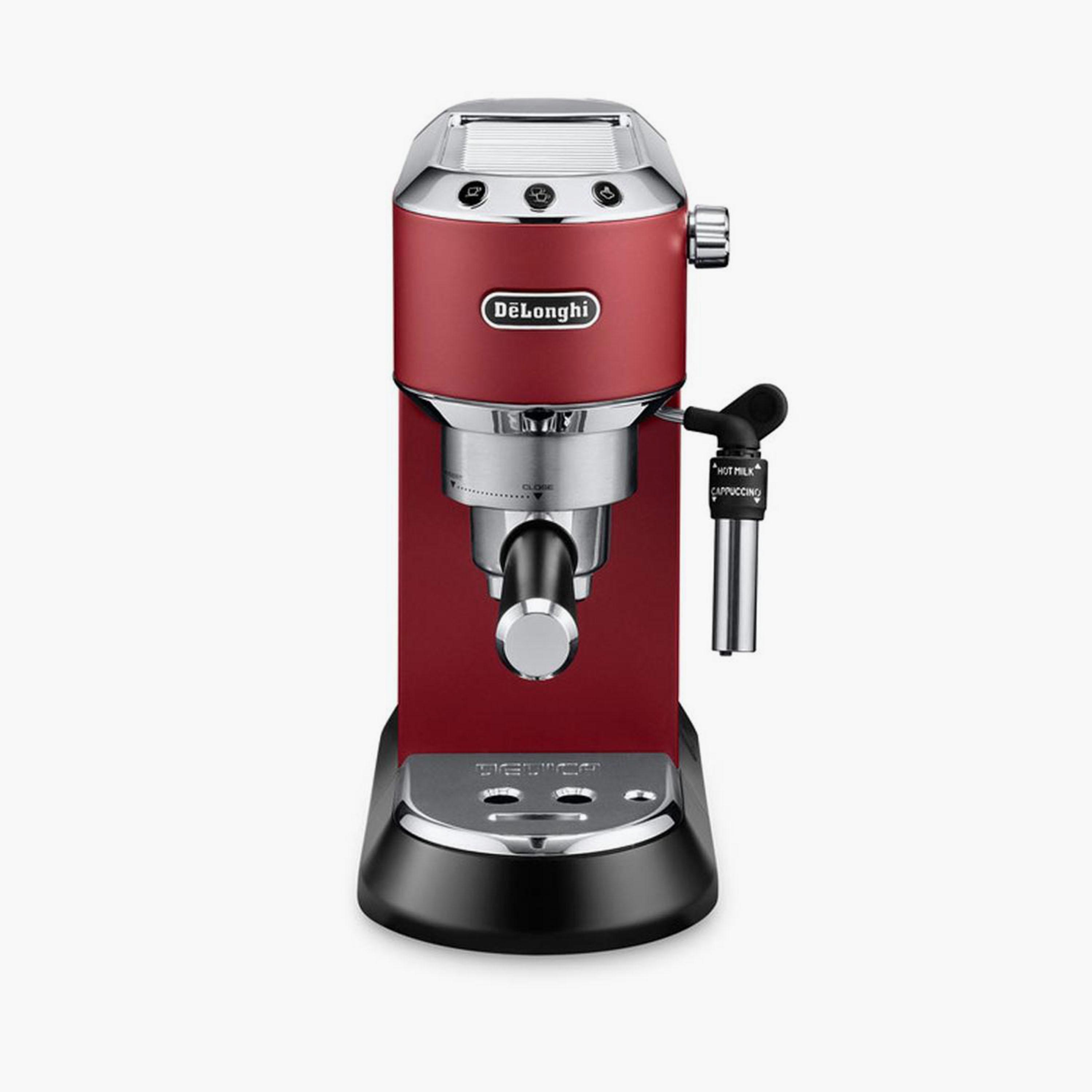 ماكينة قهوة من ديلونجي مع 1.1 لتر ذو 1350 واط ذات ديديكا اسبريسو باللون الأحمر | EC685R-household-appliances-kitchenappliances-coffeemachines-image-1