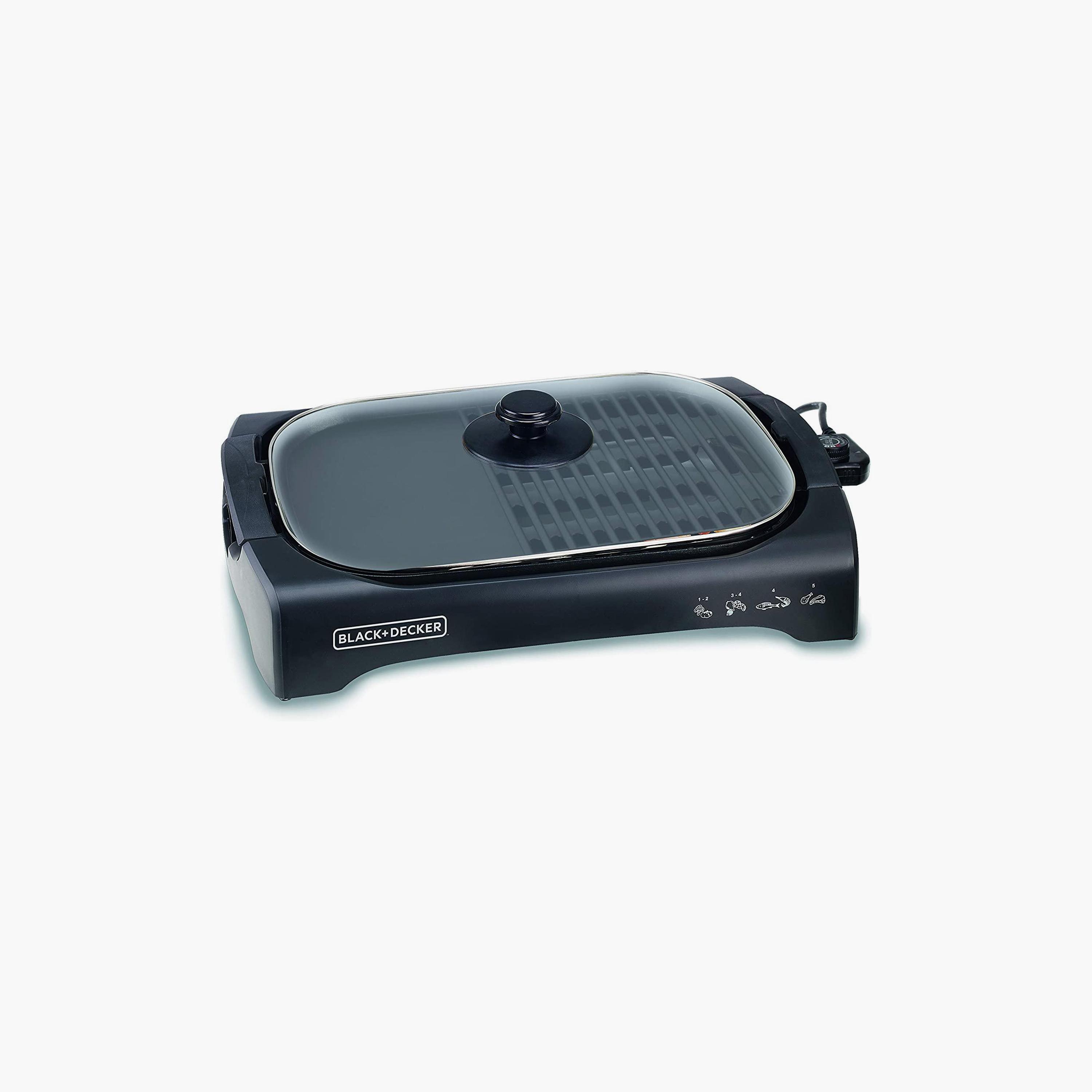 Buy BLACK DECKER Open Flat Grill with Glass Lid 2200W Black