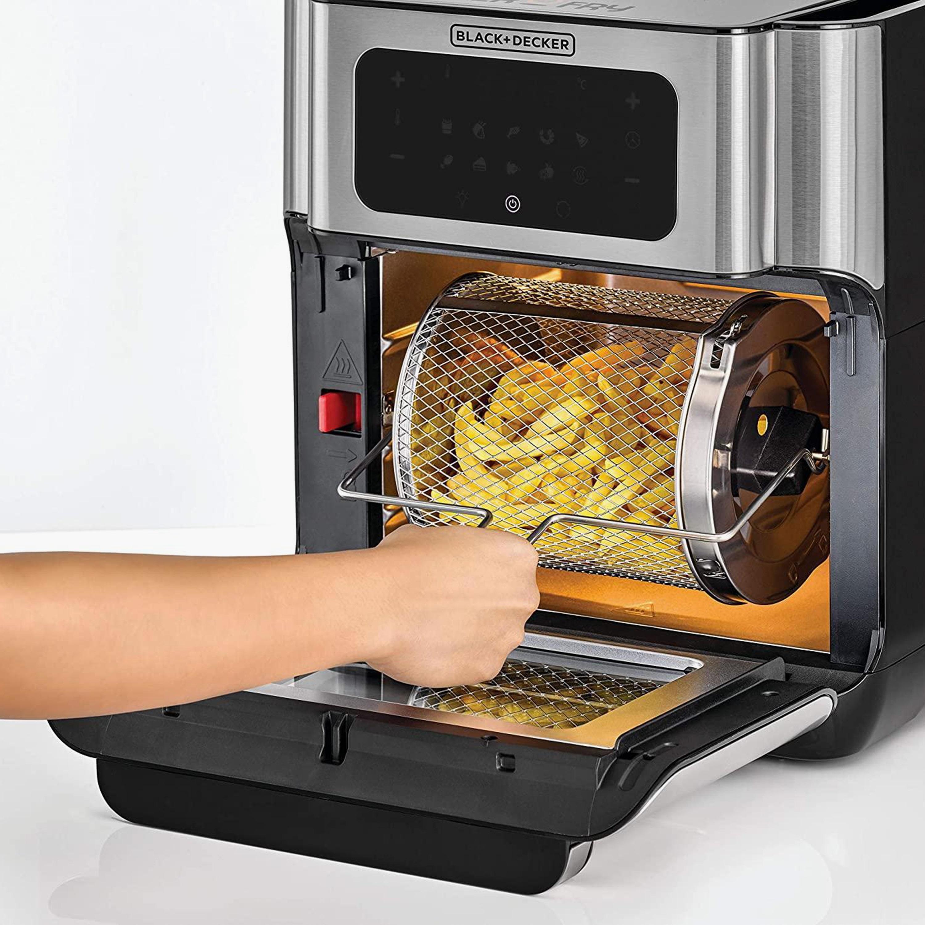 فرن المقلاة الهوائية الرقمية من بلاك اند ديكر XL بلون فضي مع 1500 واط و 12 لتر | AOF100-B5-household-appliances-kitchenappliances-foodprocessors-image-4