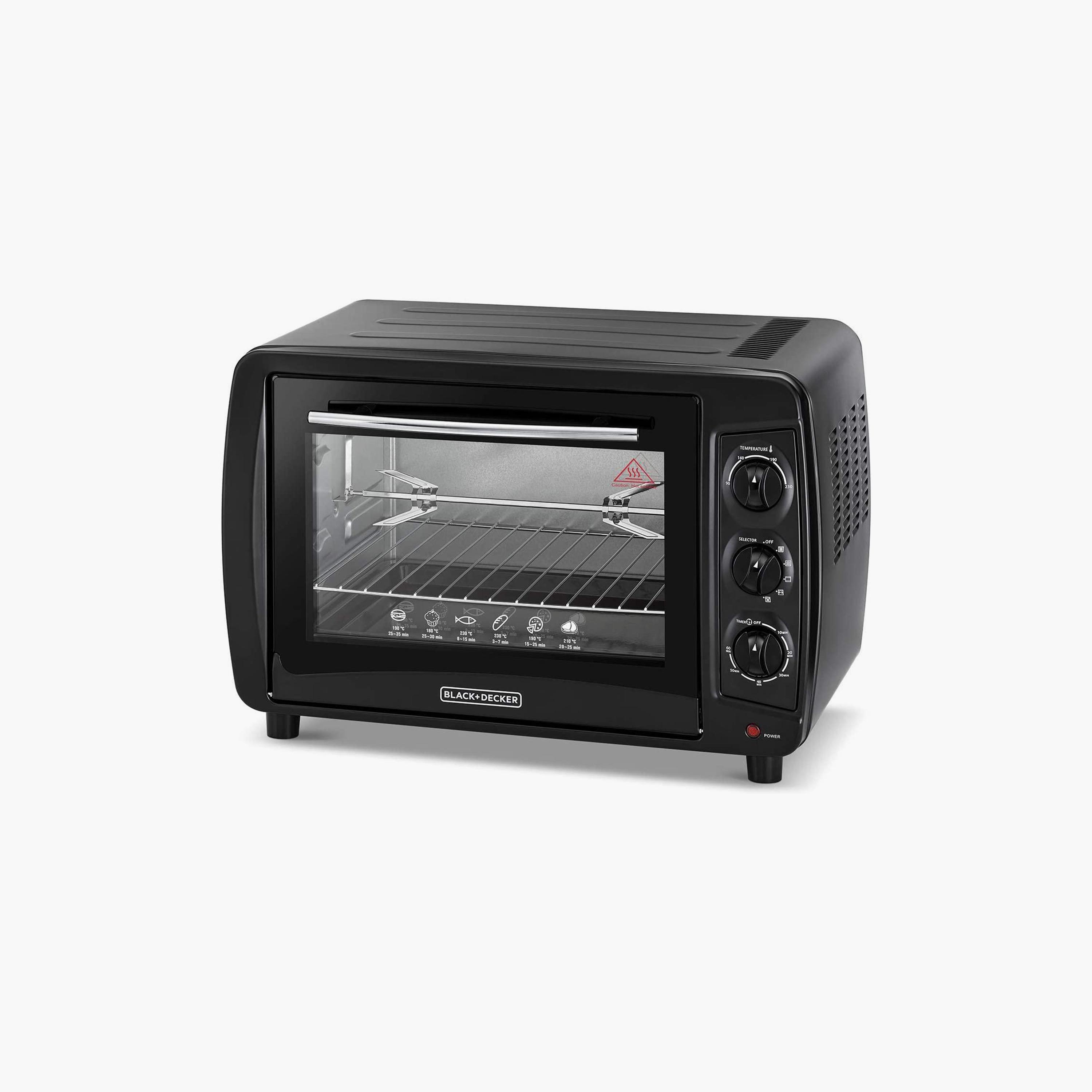 BLACK+DECKER 35L Double Glass Multifunction Toaster Oven with Rotisserie Black | TRO35RDG-B5-household-appliances-kitchenappliances-toasters-image-1