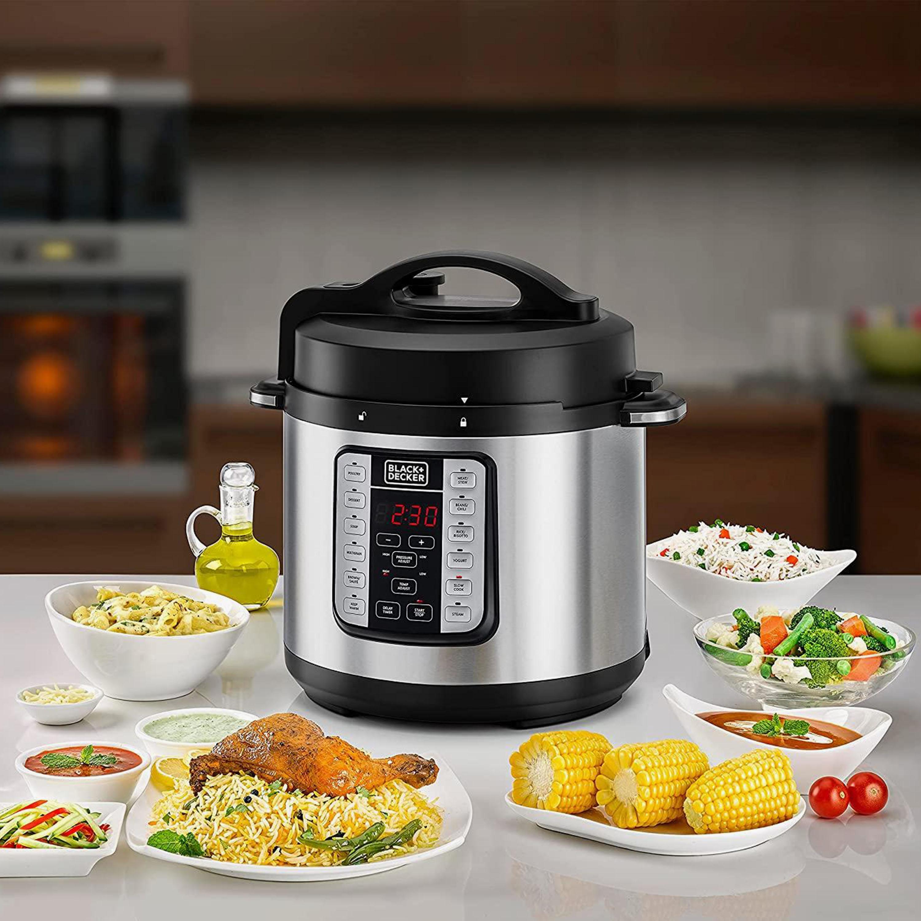 BLACK+DECKER 1000W 6L 7in1 Electric Pressure Cooker | PCP1000-B5-household-kitchen-cookware-cookwareandsets-image-4