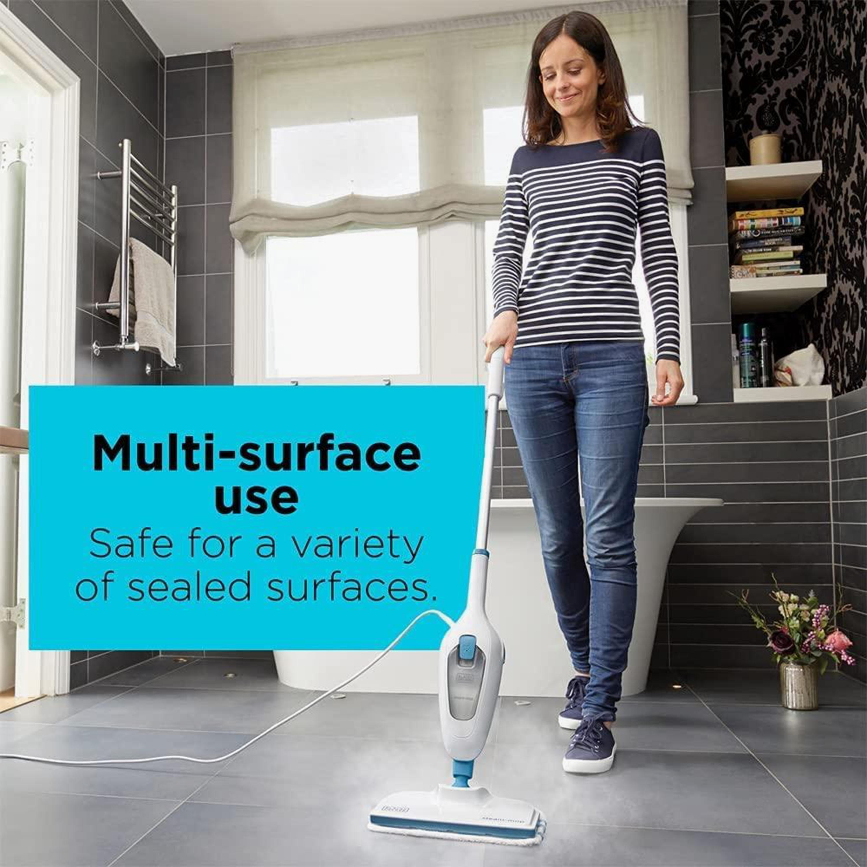 BLACK+DECKER 1300W Steam Mop White | FSM13E1-B5-household-appliances-homeappliances-vacuumcleaners-image-4