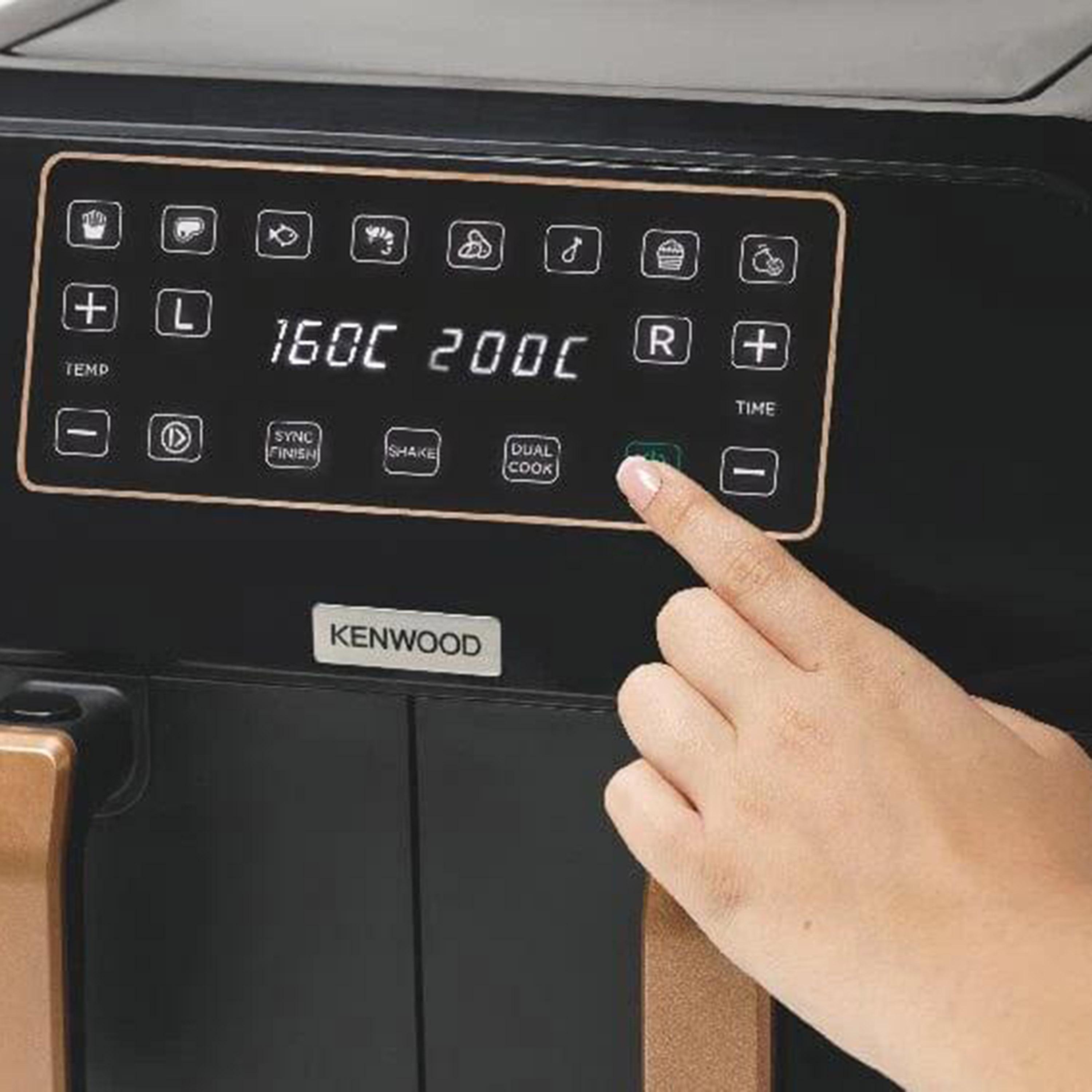 Kenwood Digital Twin Air Fryer 4L 1.7kg Black & Gold | HFP70.000BK-household-appliances-kitchenappliances-foodprocessors-image-3