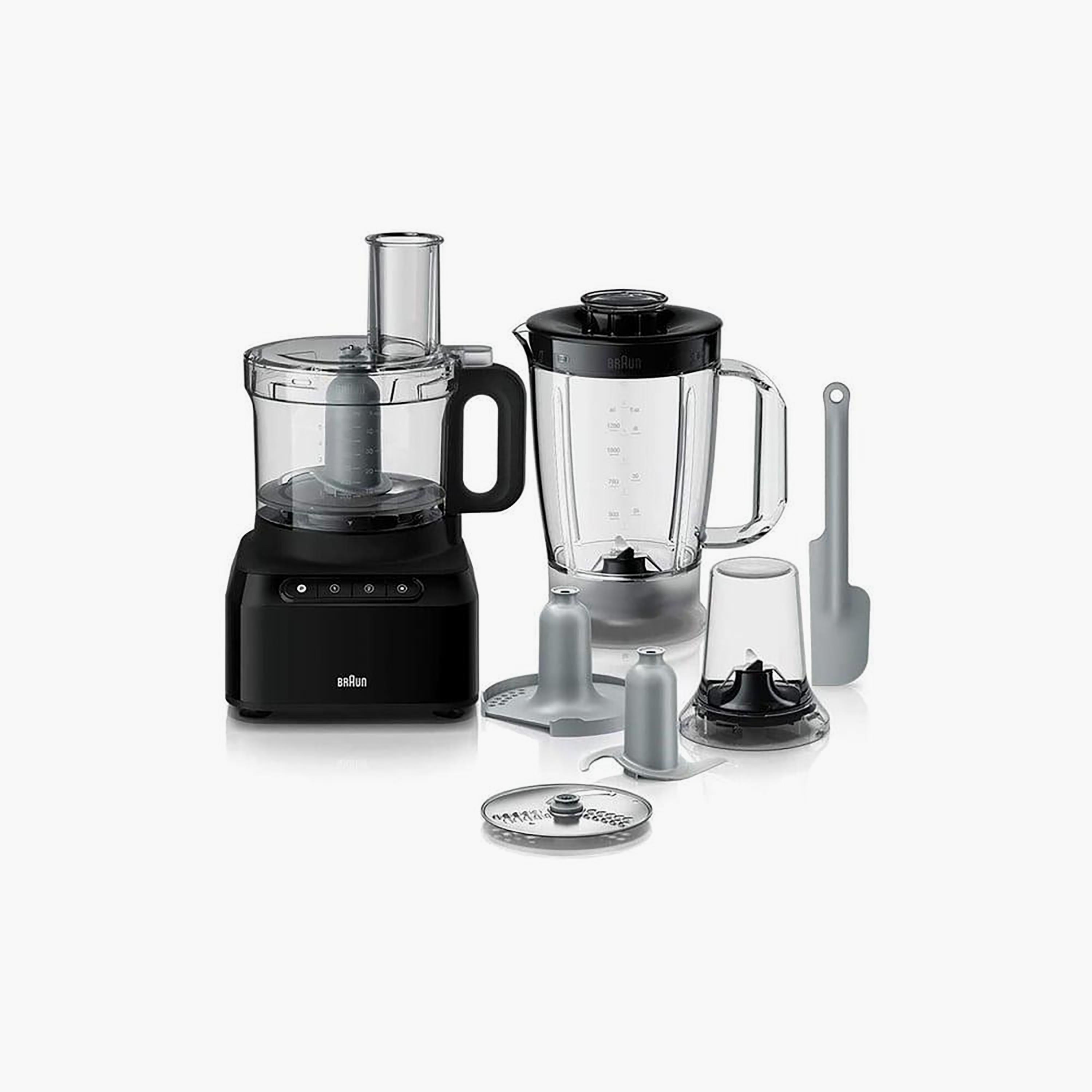 محضر طعام من براون ذو بيوريس بلون أسود | FP3132-household-appliances-kitchenappliances-foodprocessors-image-1