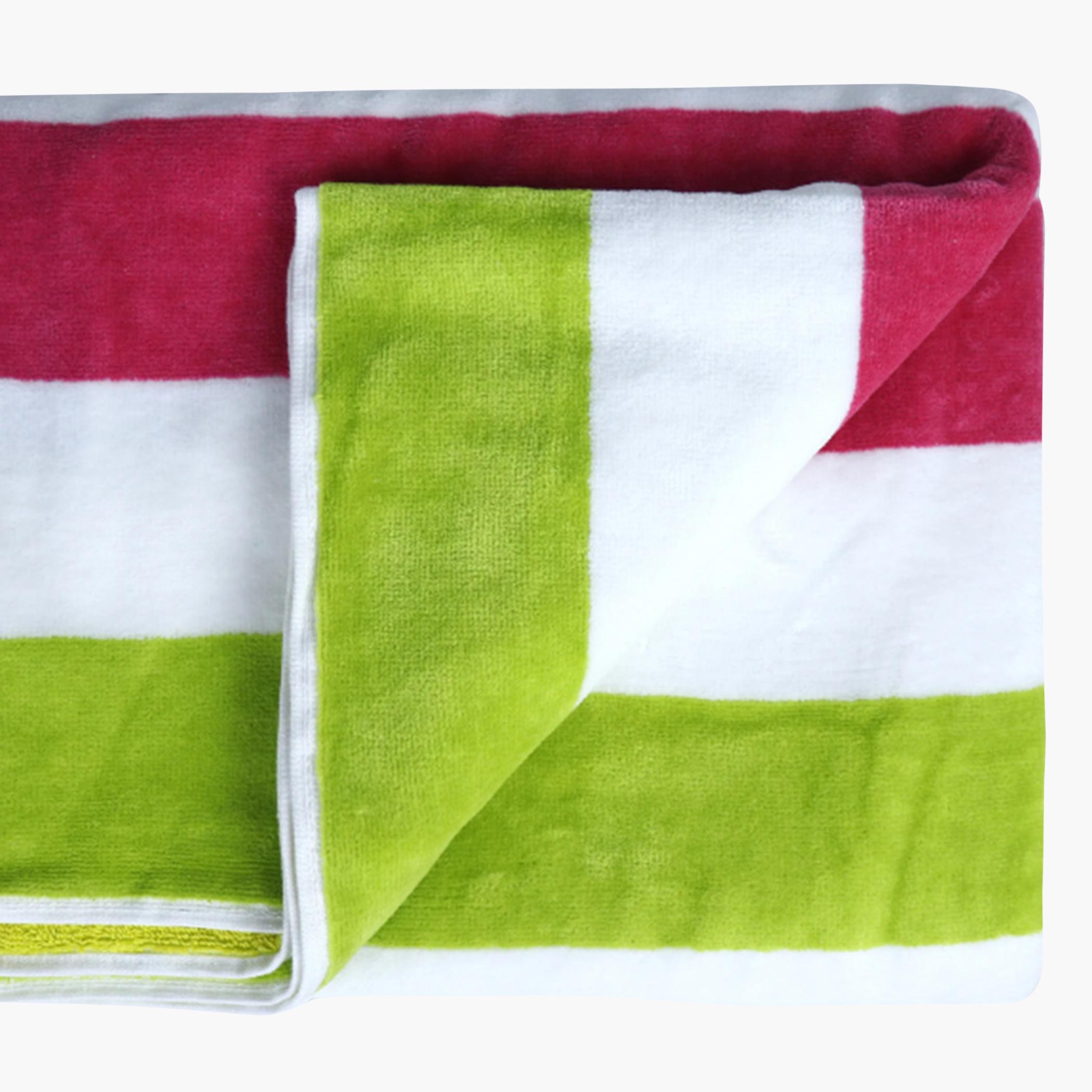 Ultima Cotton Multistripe Reversible Wave Pool Towel - 90x180 cm-hbxbathroom-bathroomtextiles-image-2