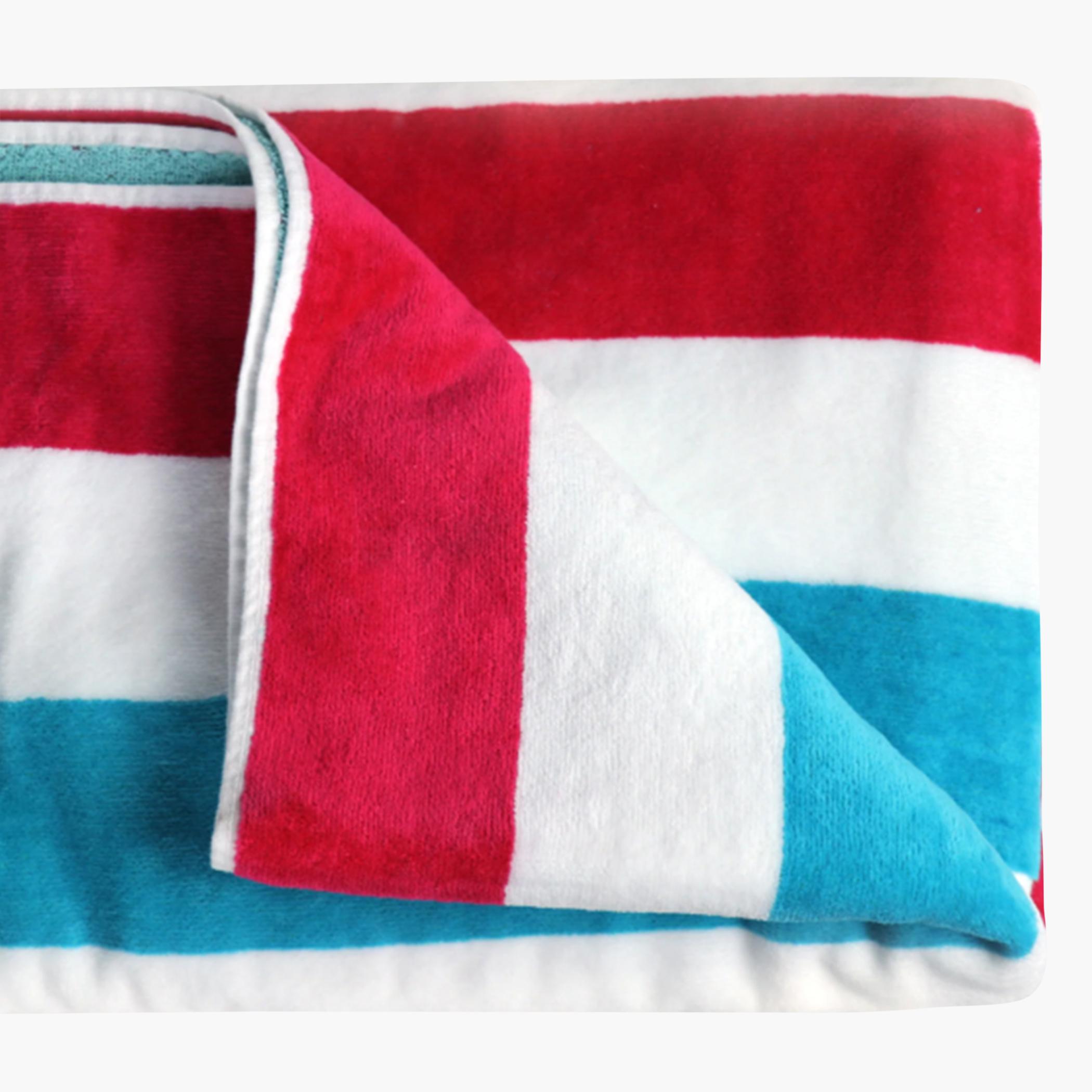 Ultima Cotton Multistripe Reversible Wave Pool Towel - 90x180 cm-hbxbathroom-bathroomtextiles-image-2