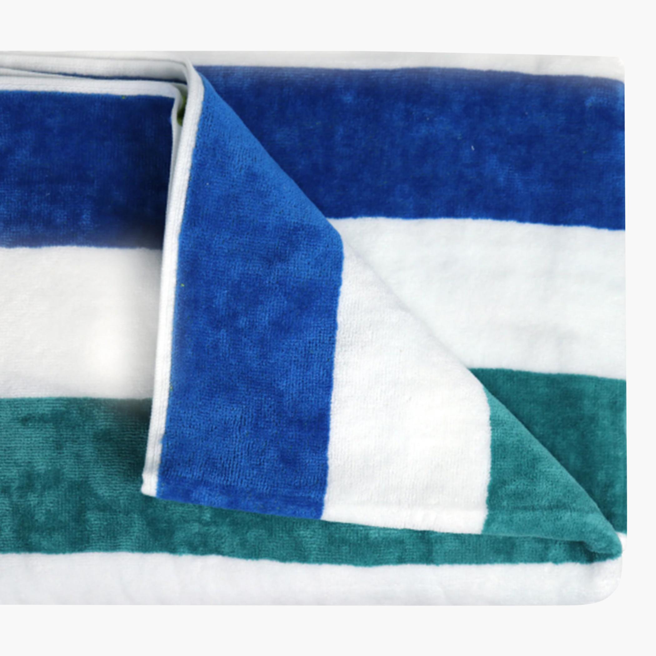 Ultima Cotton Multistripe Reversible Wave Pool Towel - 90x180 cm-hbxbathroom-bathroomtextiles-image-2