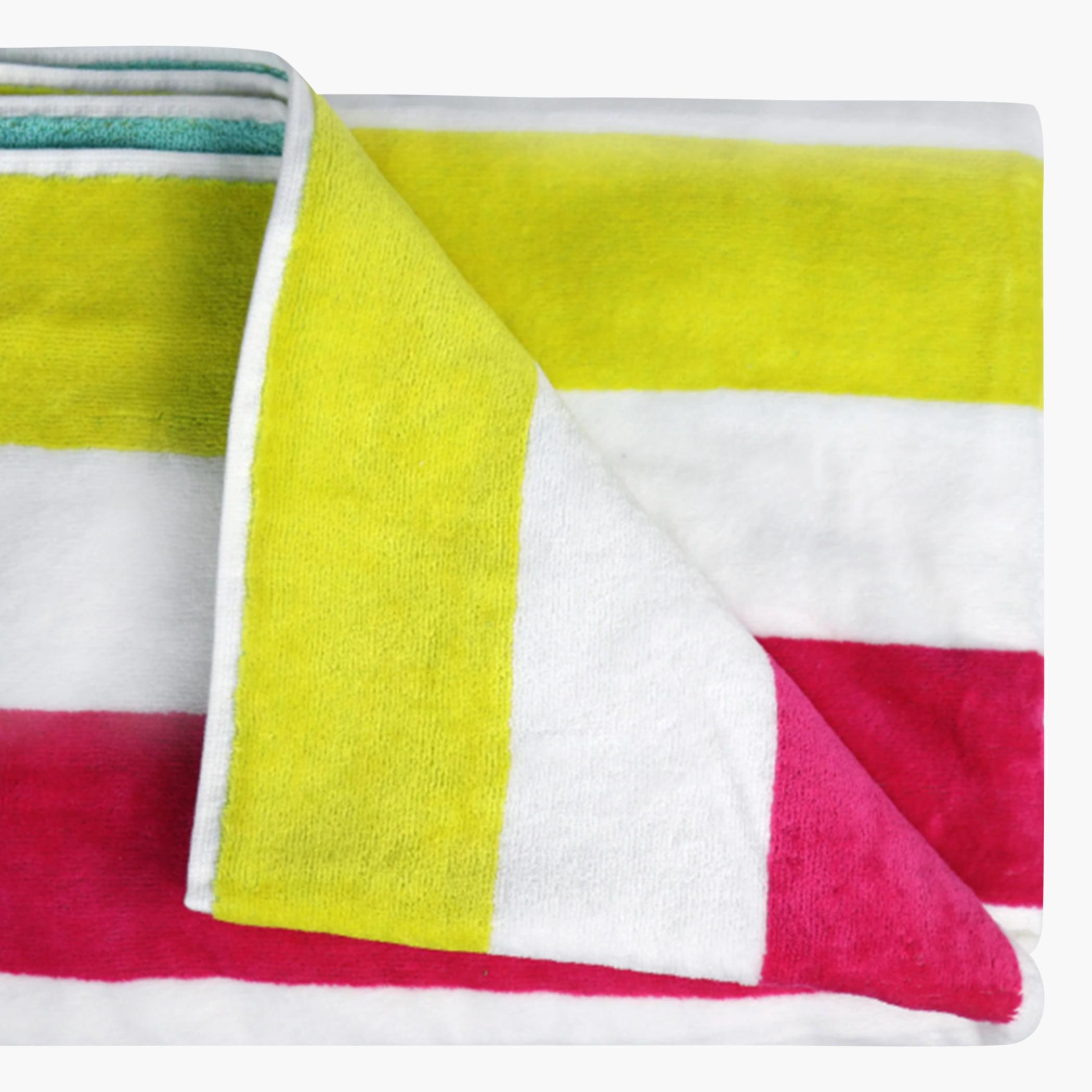 Ultima Cotton Multistripe Reversible Wave Pool Towel - 90x180 cm-hbxbathroom-bathroomtextiles-image-2