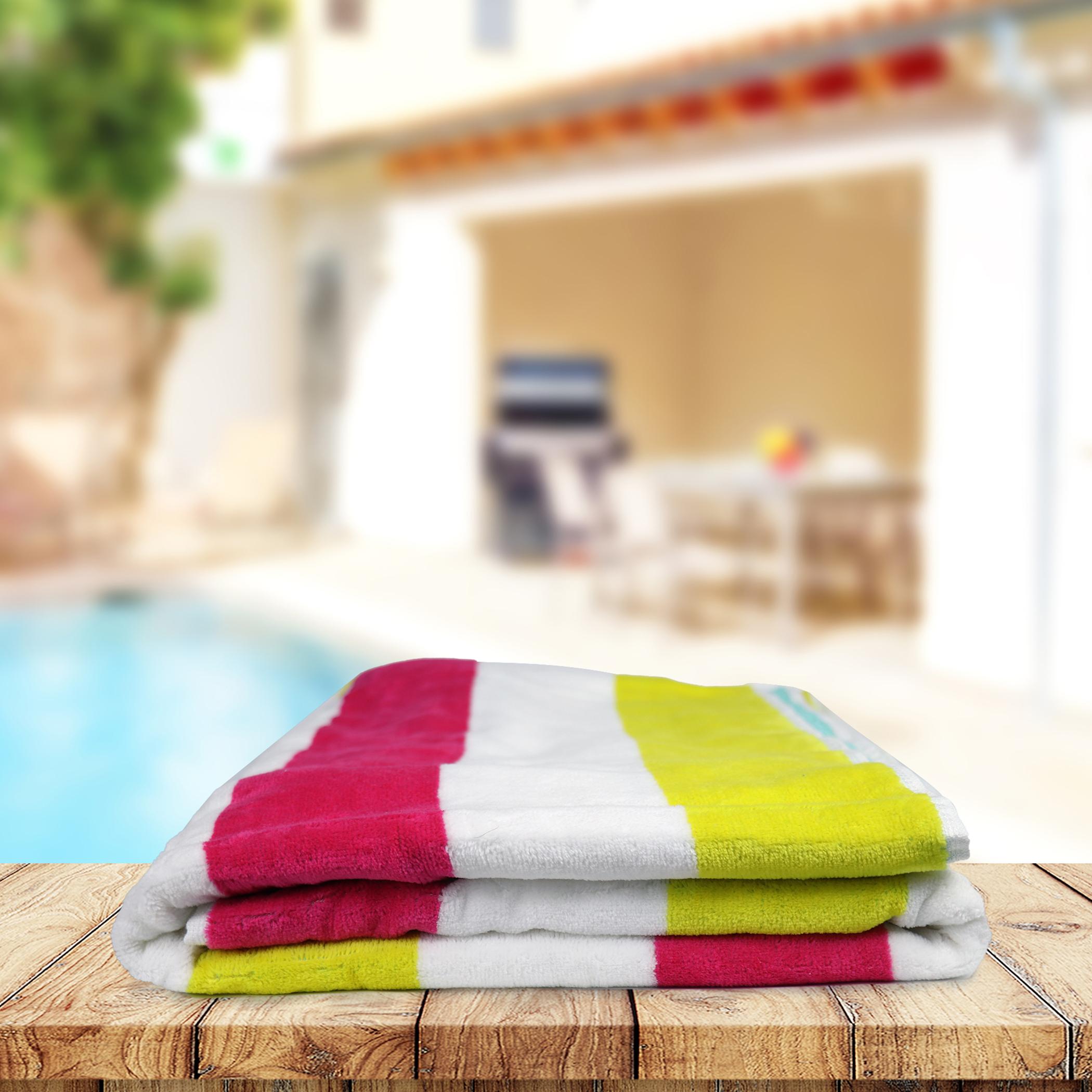 Ultima Cotton Oversized Reversible Striped Pool Bath Towel - 90x180 cm-hbxbathroom-bathroomtextiles-image-2