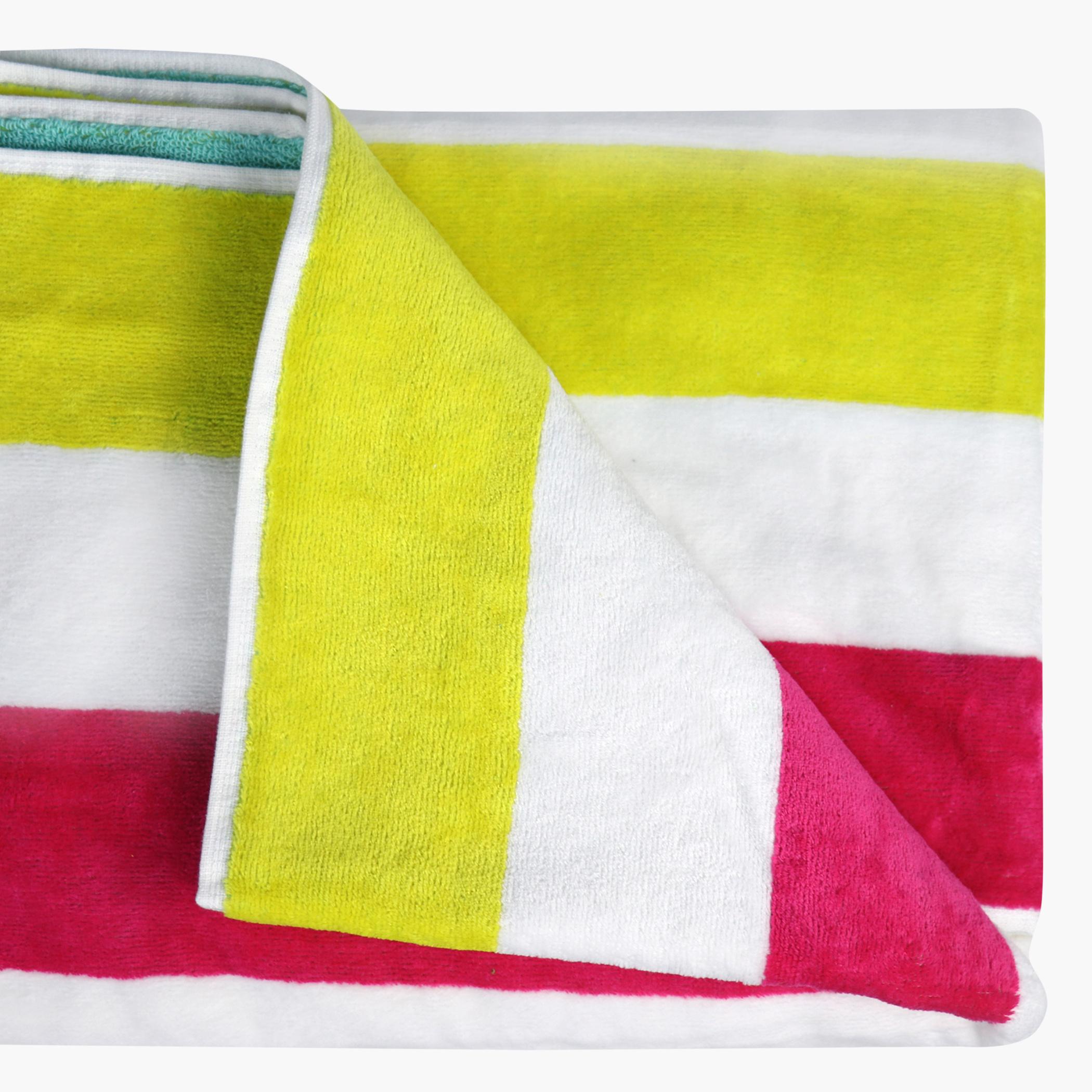 Ultima Cotton Oversized Reversible Striped Pool Bath Towel - 90x180 cm-hbxbathroom-bathroomtextiles-image-4