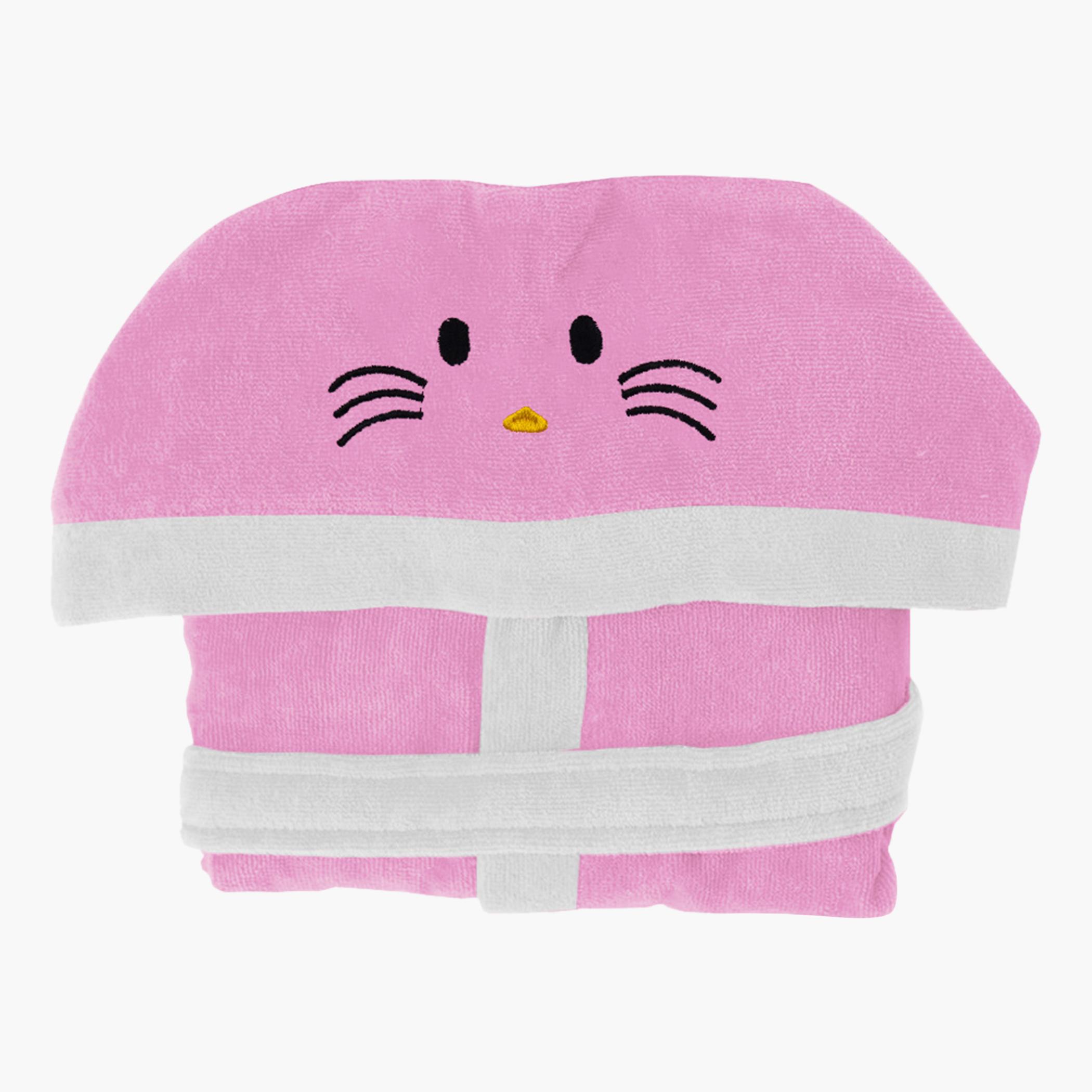 روب استحمام للأطفال بقبّعة وحزام ربط وتطريز كيتي من آلتيما  - 4-6 سنوات-hbxhomeware-kidsessentials-kidsbathrobes-image-1