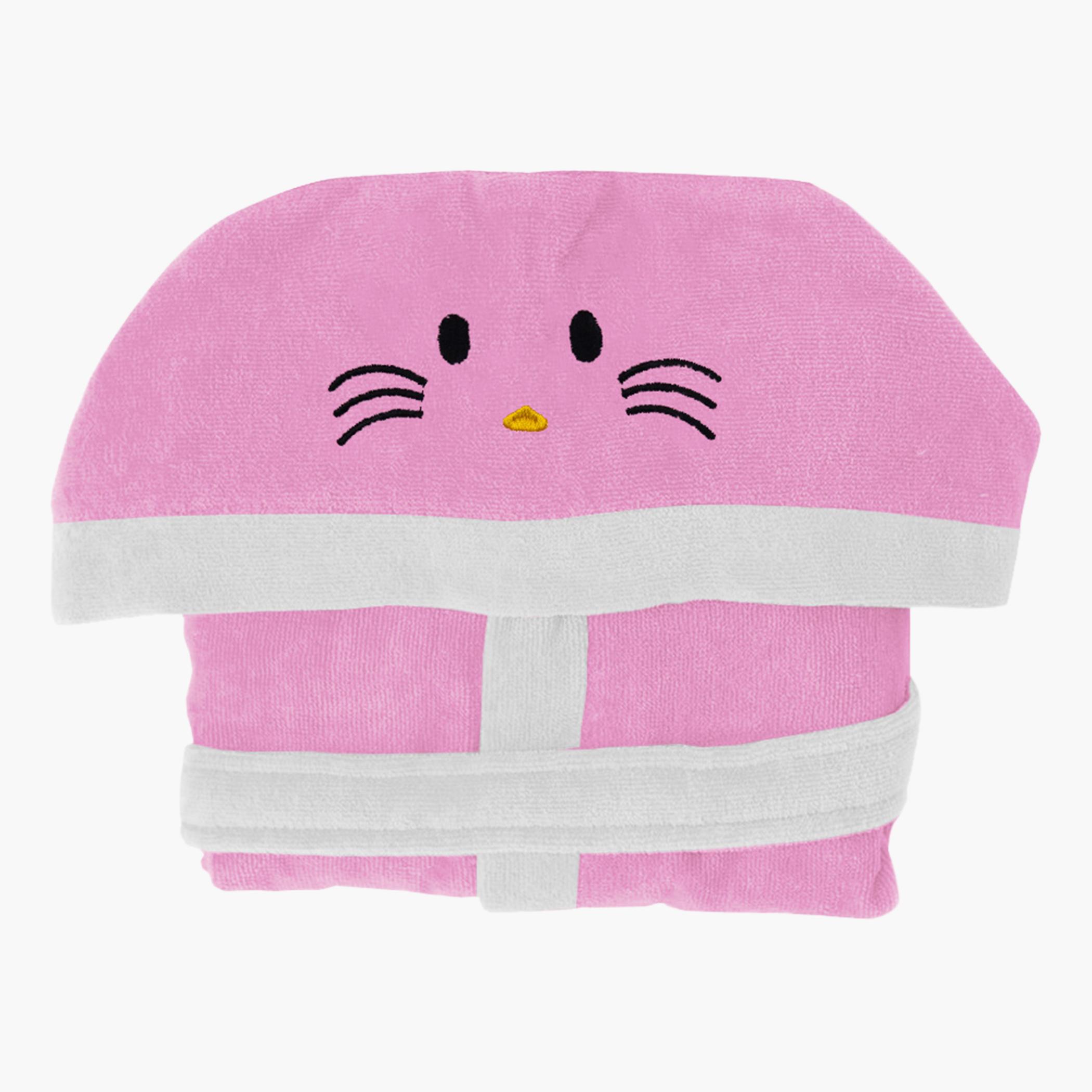 روب استحمام للأطفال بقبّعة وحزام ربط وتطريز كيتي من آلتيما  - 6-8 سنوات-hbxhomeware-kidsessentials-kidsbathrobes-image-1
