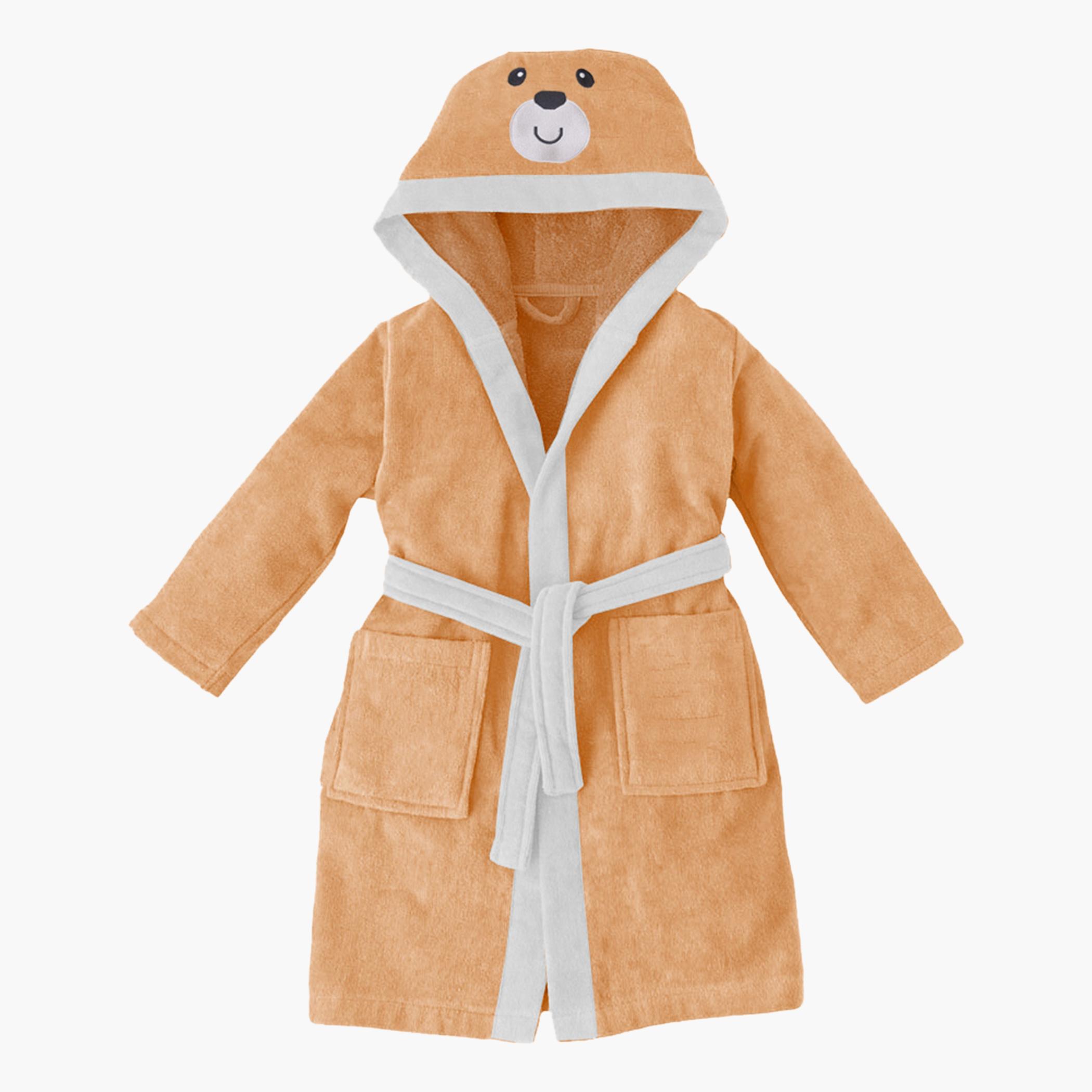 Ultima Bear Embroidered Kids' Bathrobe with Hood and Tie-Up Belt - 6-8 Years-hbxhomeware-kidsessentials-kidsbathrobes-image-2