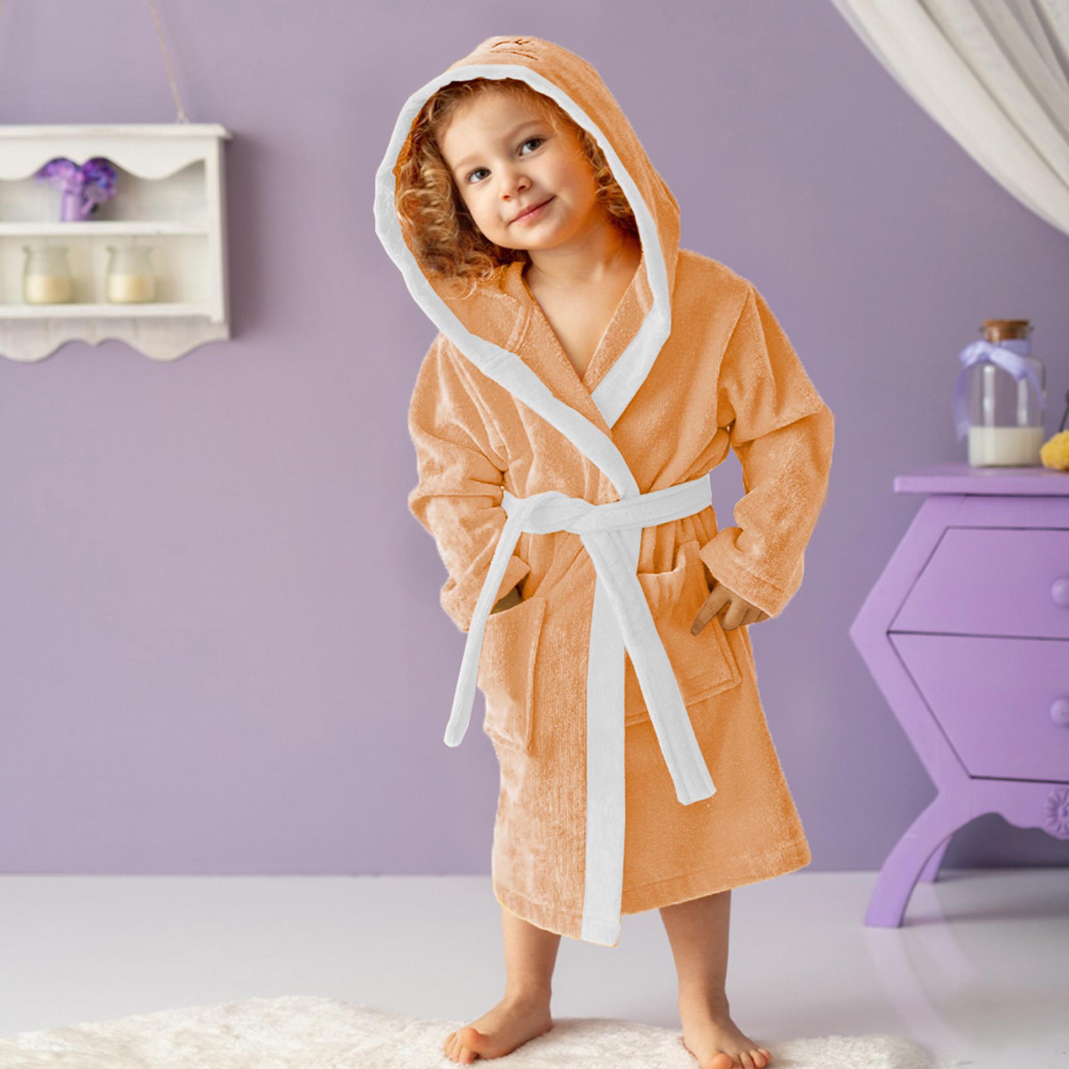 Ultima Bear Embroidered Kids' Bathrobe with Hood and Tie-Up Belt - 6-8 Years-hbxhomeware-kidsessentials-kidsbathrobes-image-3