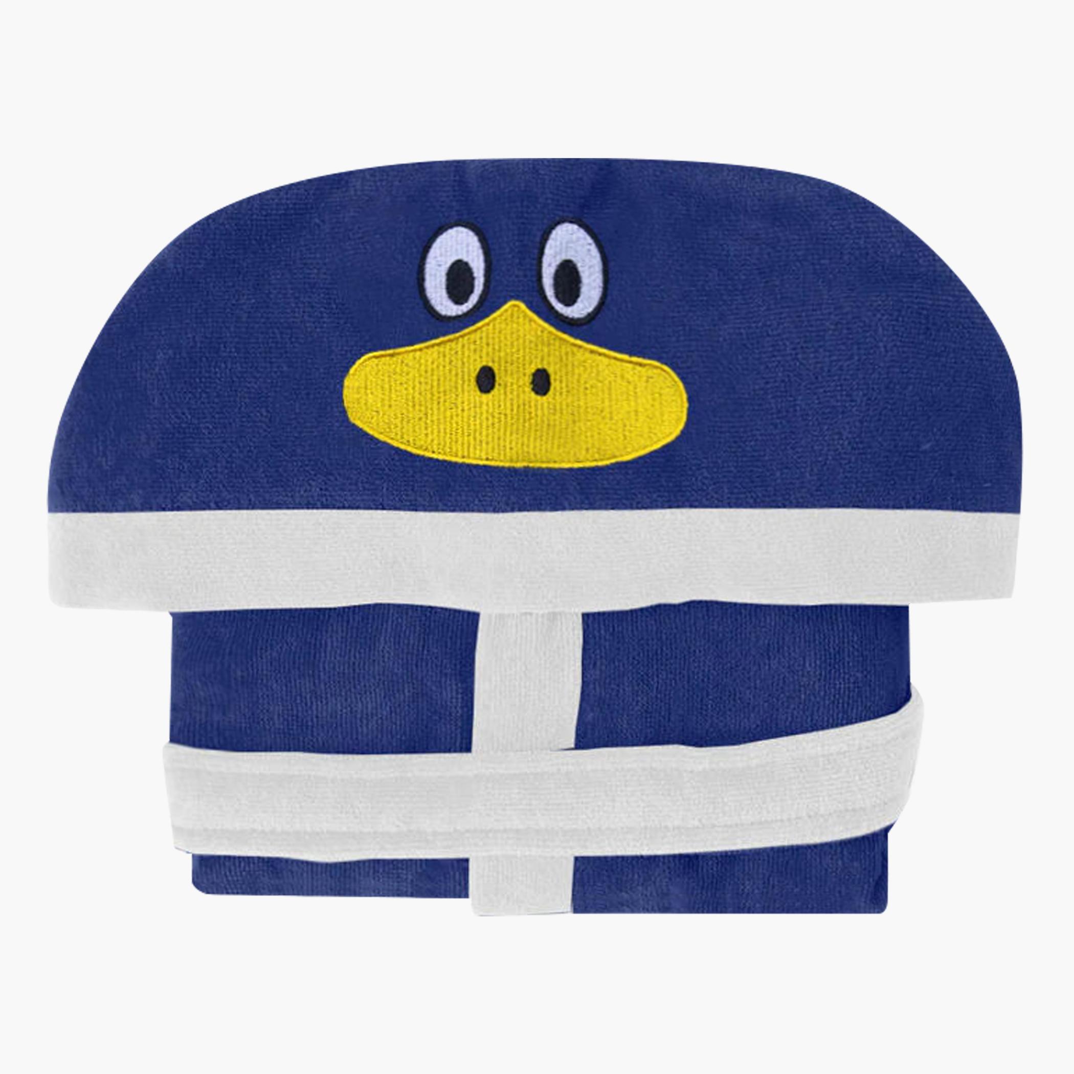 Ultima Duck Embroidered Kids' Bathrobe with Hood and Tie-Up Belt - 12-14 Years-hbxhomeware-kidsessentials-kidsbathrobes-image-1