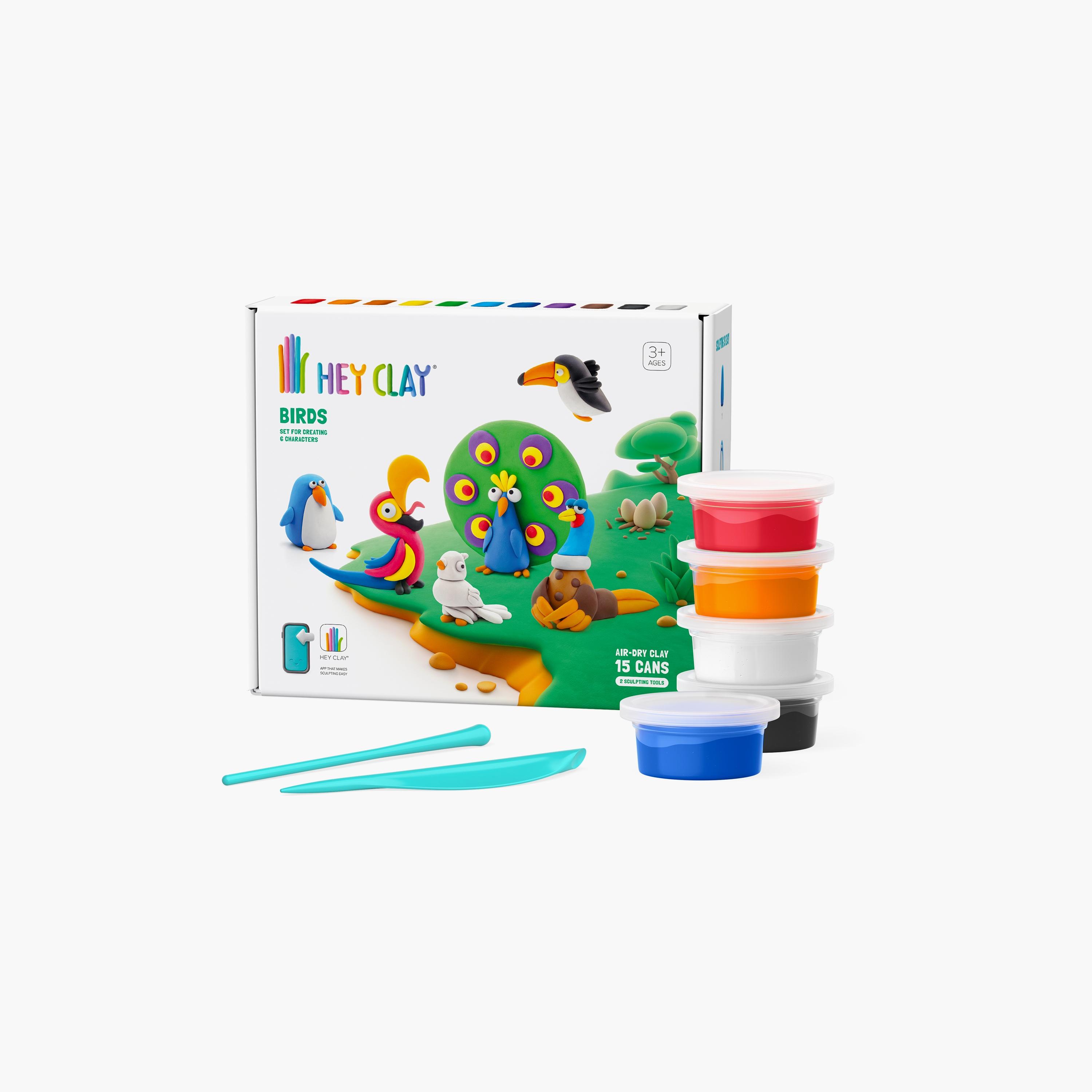 Hey Clay Birds Air Dry Clay Kit-school-artsandcrafts-image-1