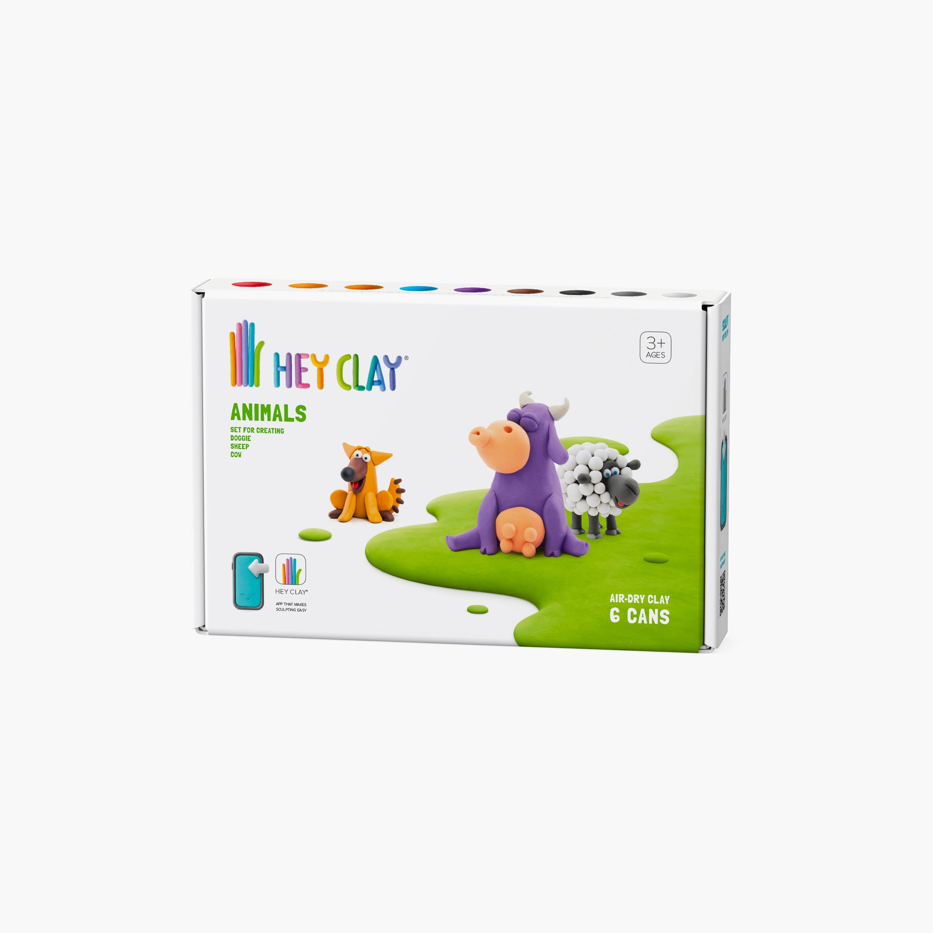 Hey Clay 6-Piece DIY Animals Air Dry Clay Kit-school-artsandcrafts-image-1