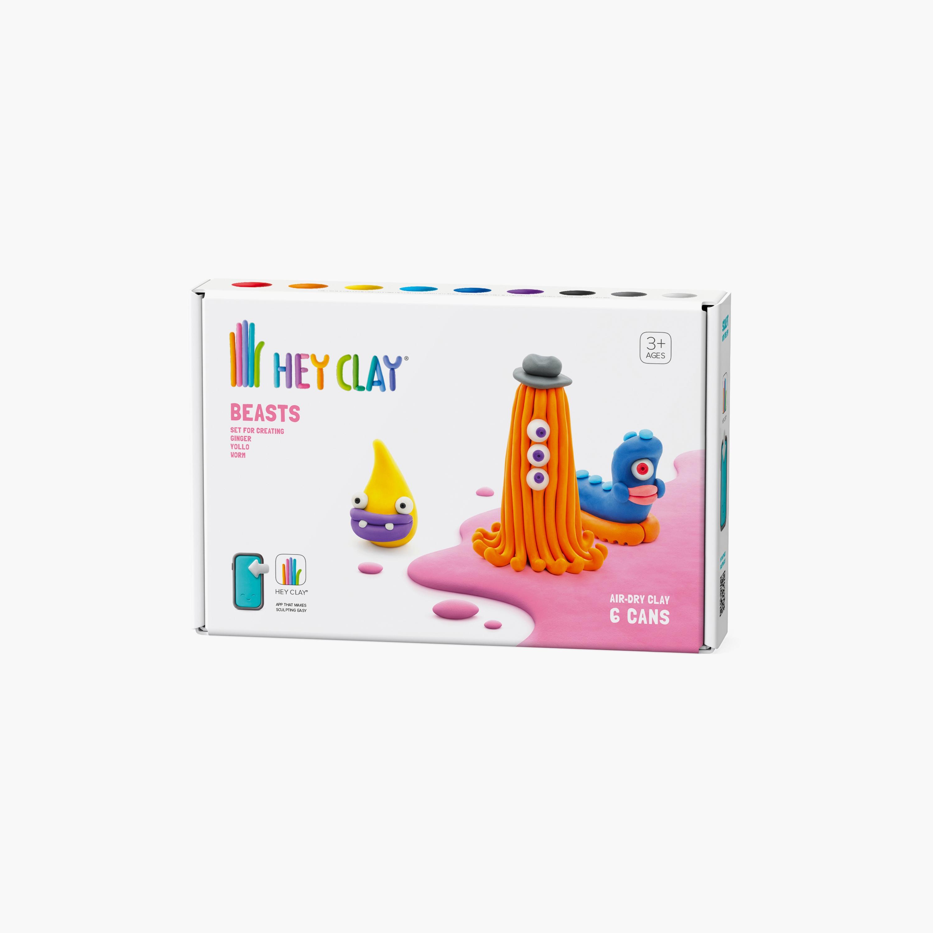 Hey Clay 6-Piece DIY Beasts Air Dry Clay Kit-school-artsandcrafts-image-1