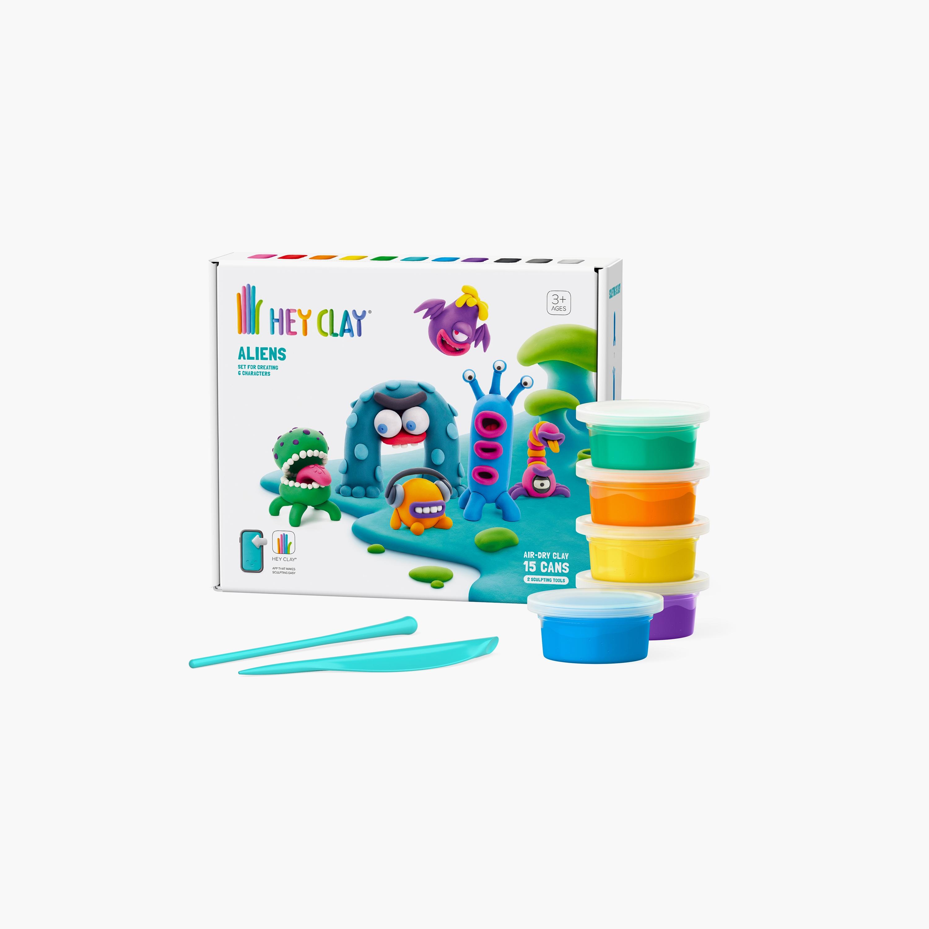 Hey Clay Aliens Air Dry Clay Kit-school-artsandcrafts-image-1