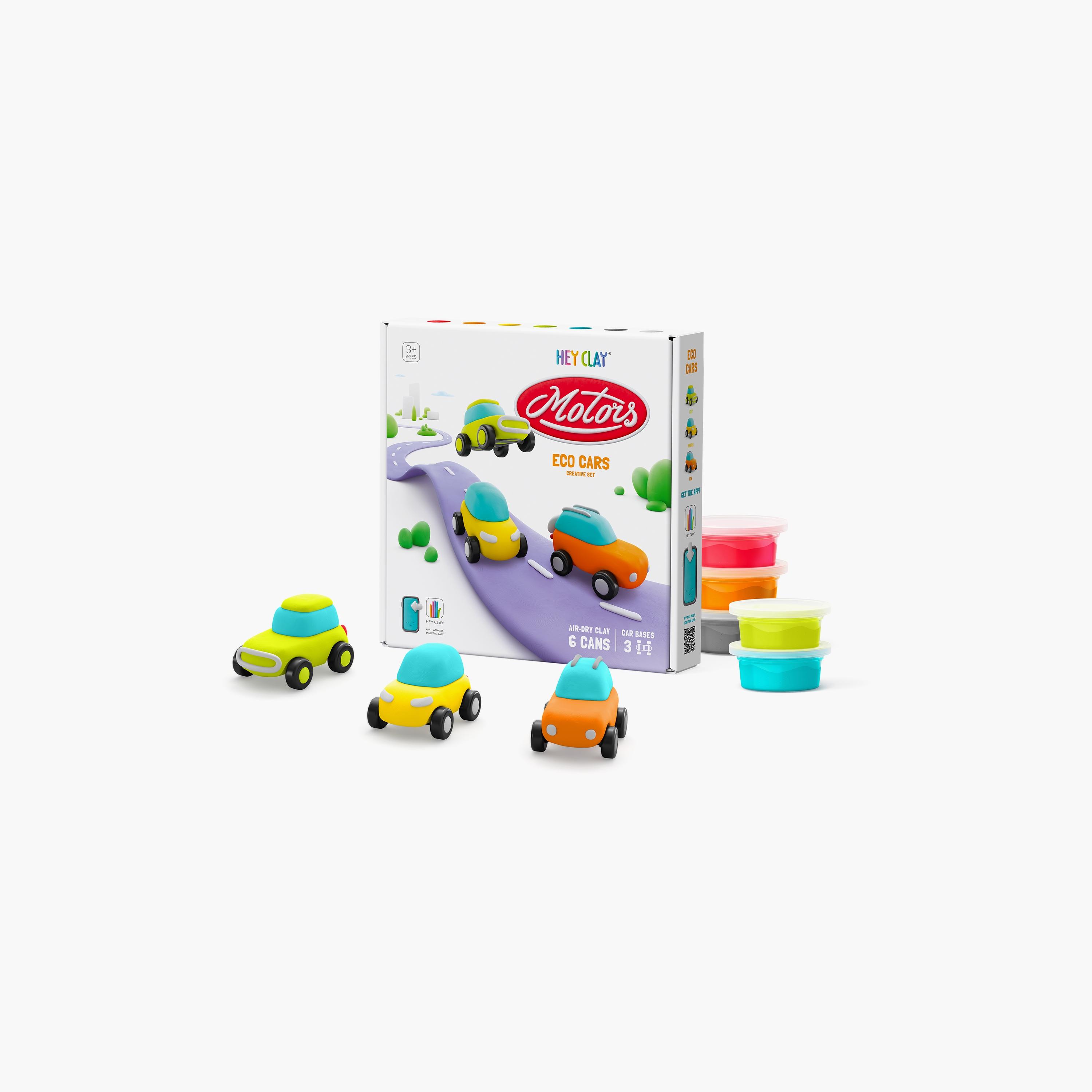 Hey Clay 6-Piece Eco Cars Air Dry Clay Kit-school-artsandcrafts-image-1