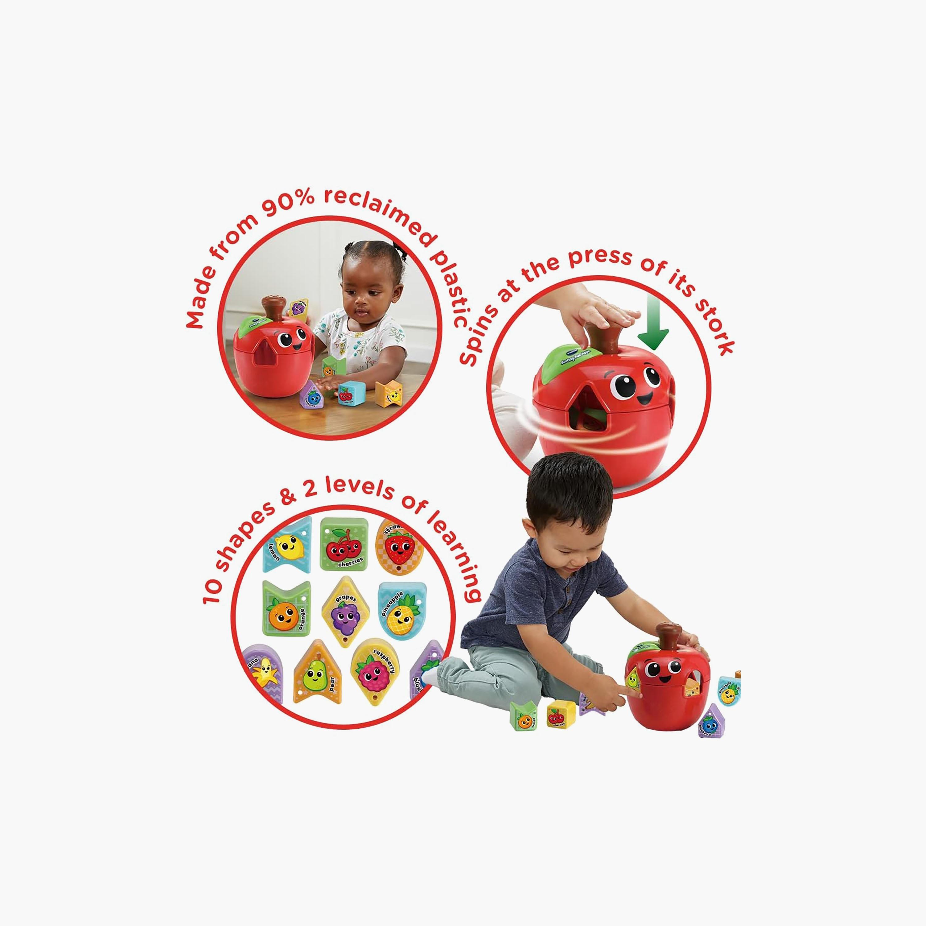 Vtech Sorting Fun Apple Shape Sorter Educational Toy-toys-educational-readingandwriting-image-2