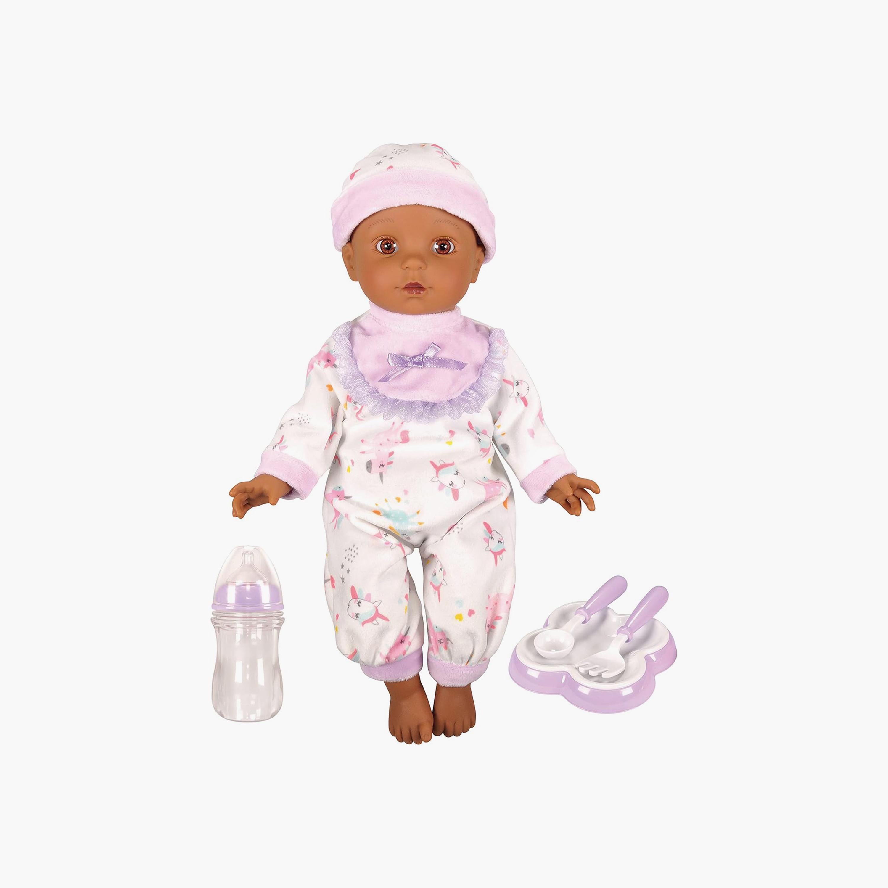 Lotus Soft Bodied Baby Doll Set - Afro-Amercian without Hair, 16"-toys-dollsandplaysets-dollplaysets-image-1