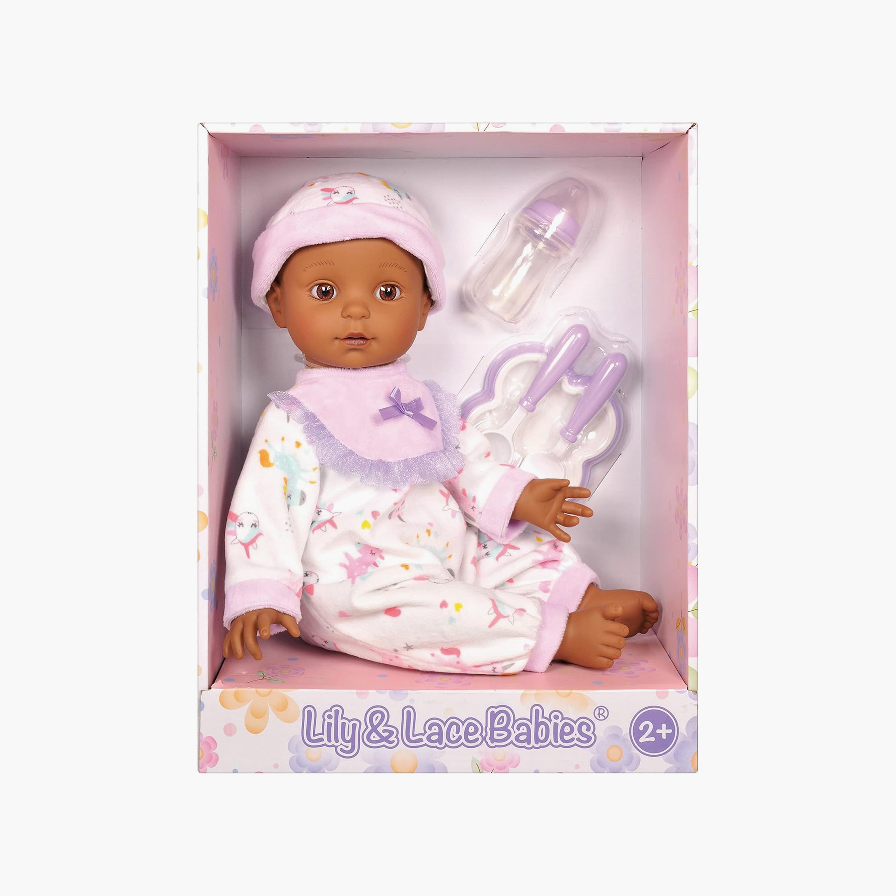 Lotus Soft Bodied Baby Doll Set - Afro-Amercian without Hair, 16"-toys-dollsandplaysets-dollplaysets-image-2