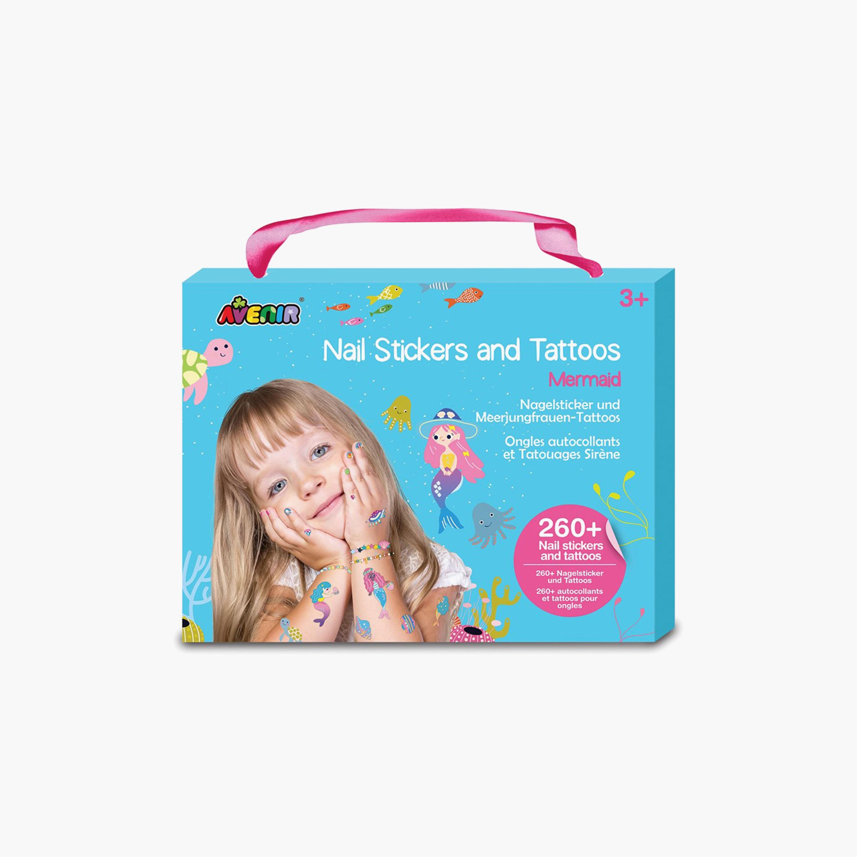 Avenir Mermaid Nail Stickers and Tattoos Kit-school-artsandcrafts-image-1