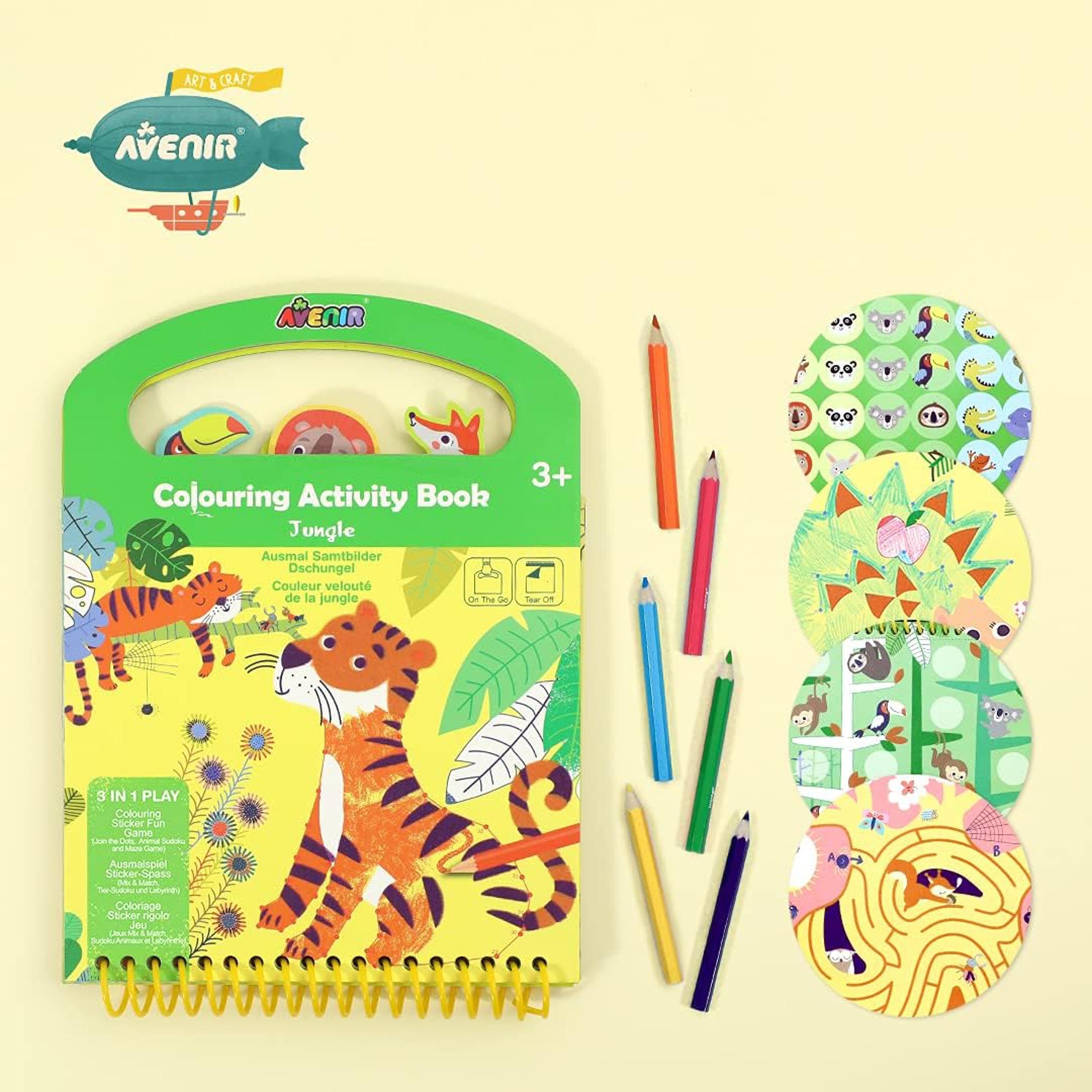 Avenir Coloring Activity Book, Jungle-school-artsandcrafts-image-1