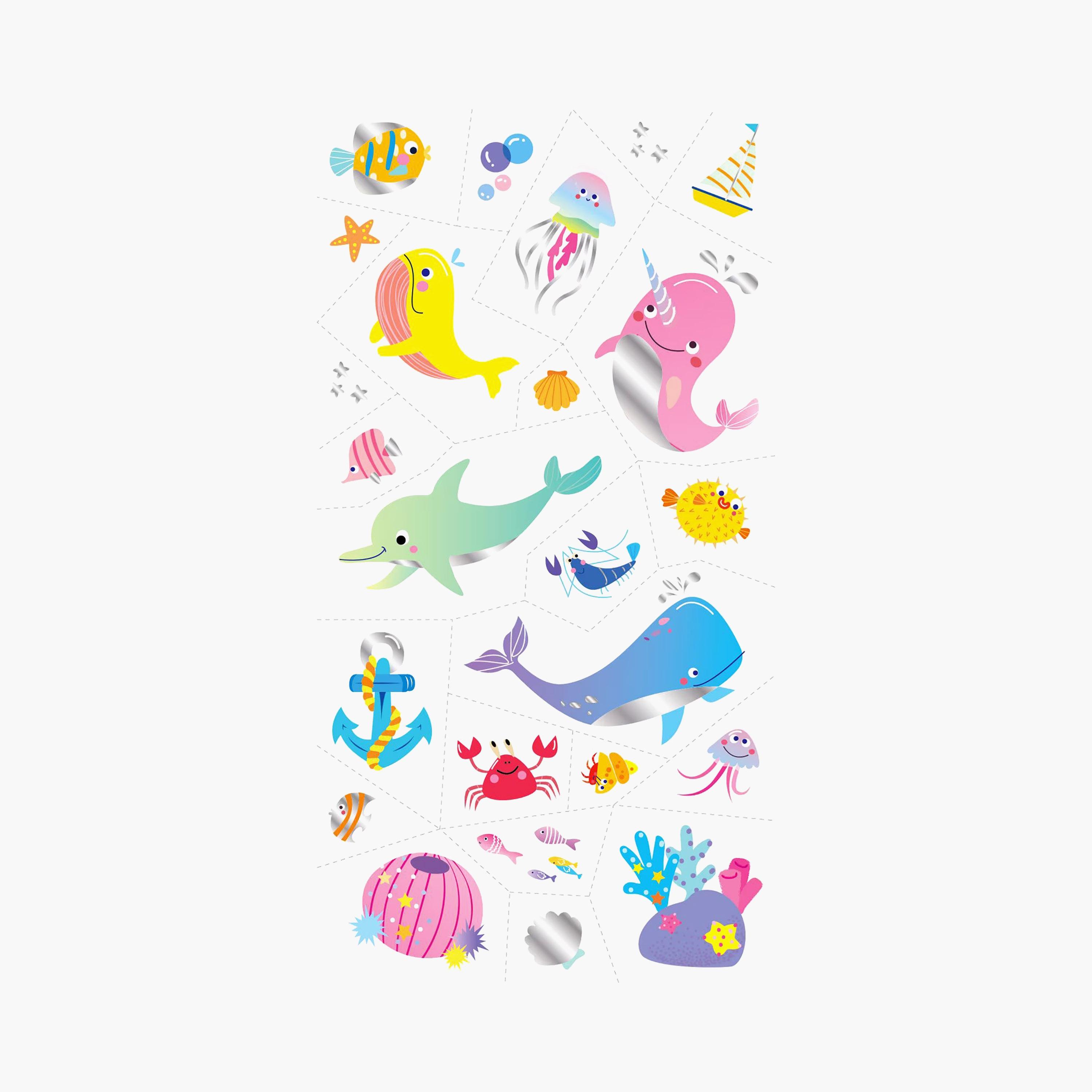 Avenir 52-Piece Sea Animal Tattoos Stickers Kit-school-artsandcrafts-image-3