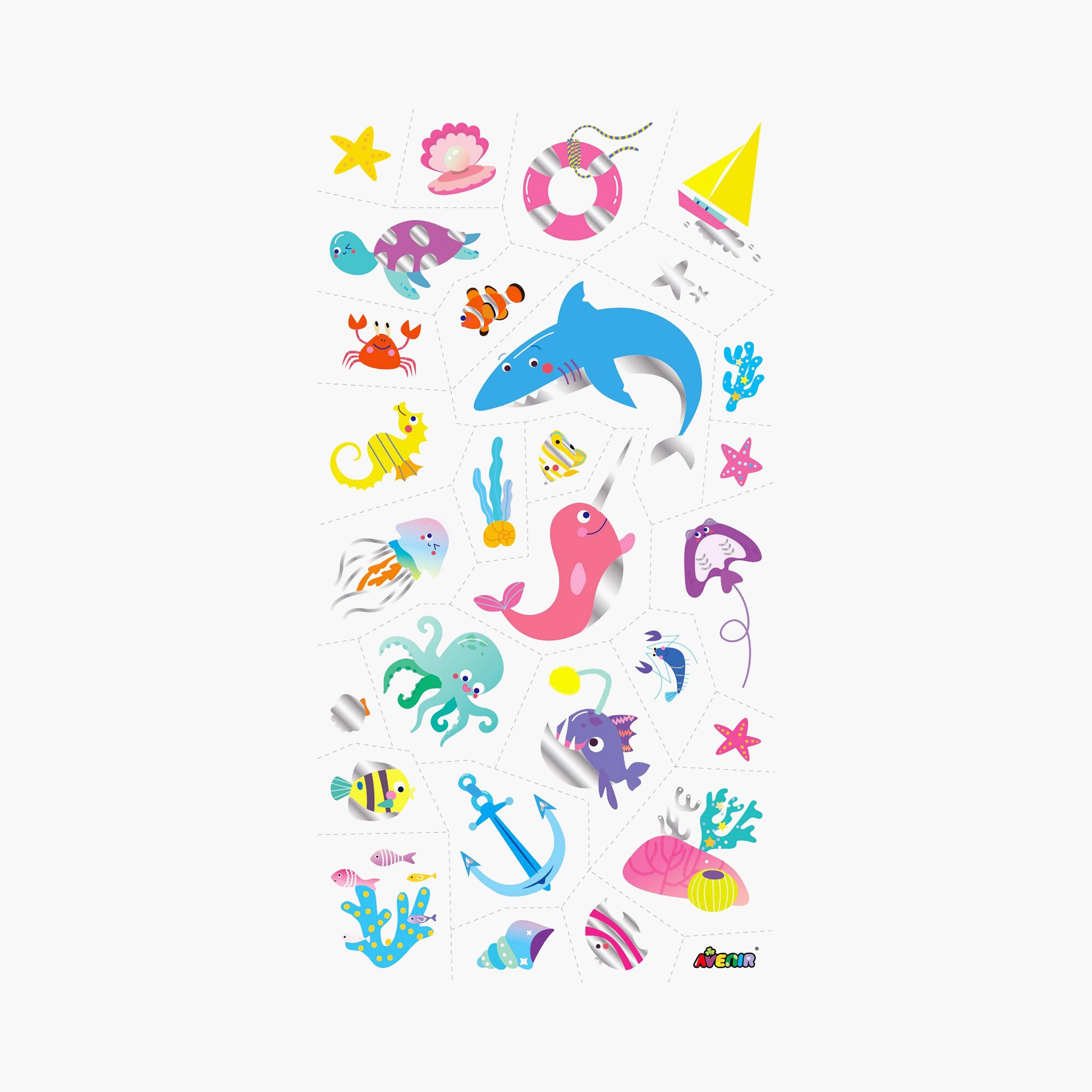 Avenir 52-Piece Sea Animal Tattoos Stickers Kit-school-artsandcrafts-image-4