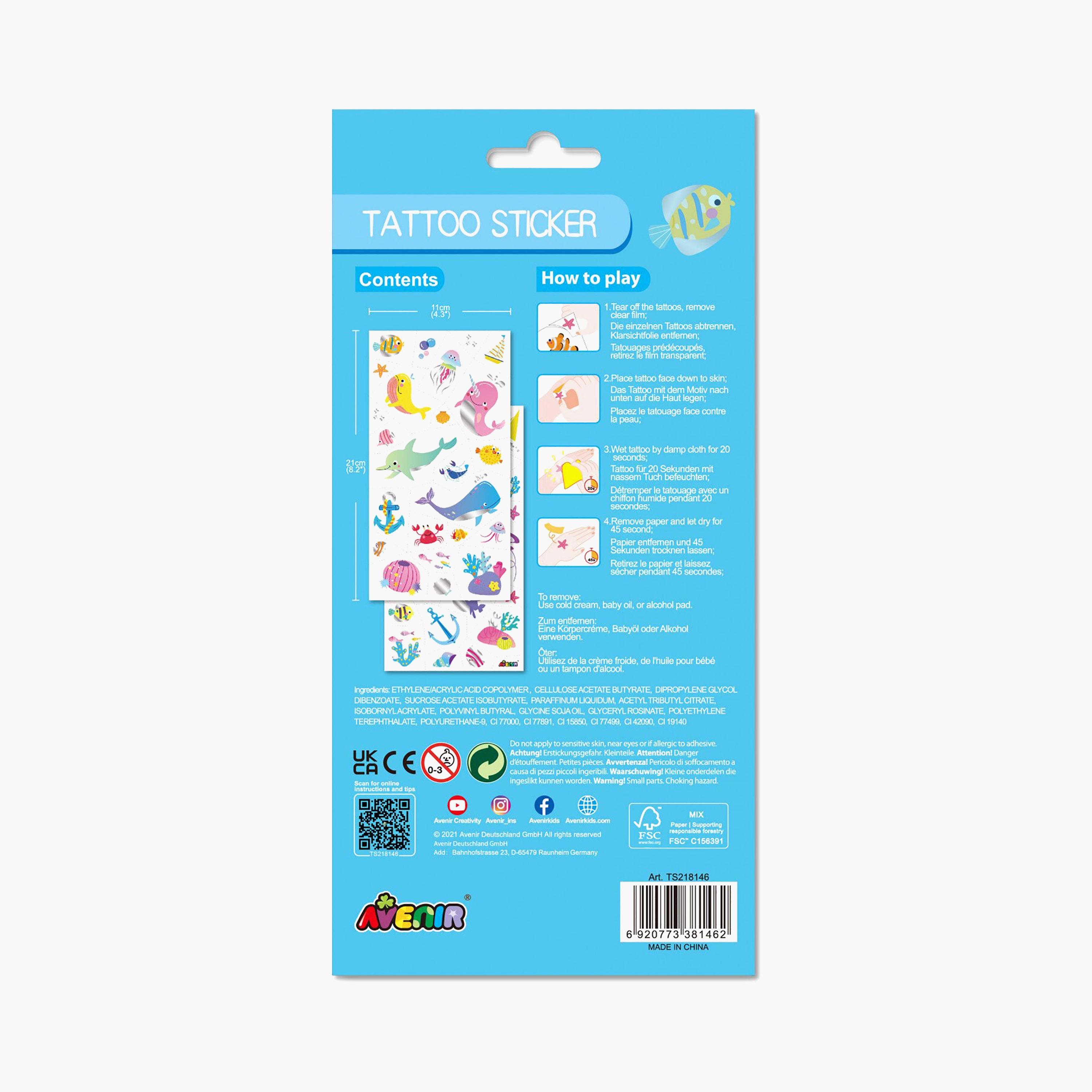 Avenir 52-Piece Sea Animal Tattoos Stickers Kit-school-artsandcrafts-image-5