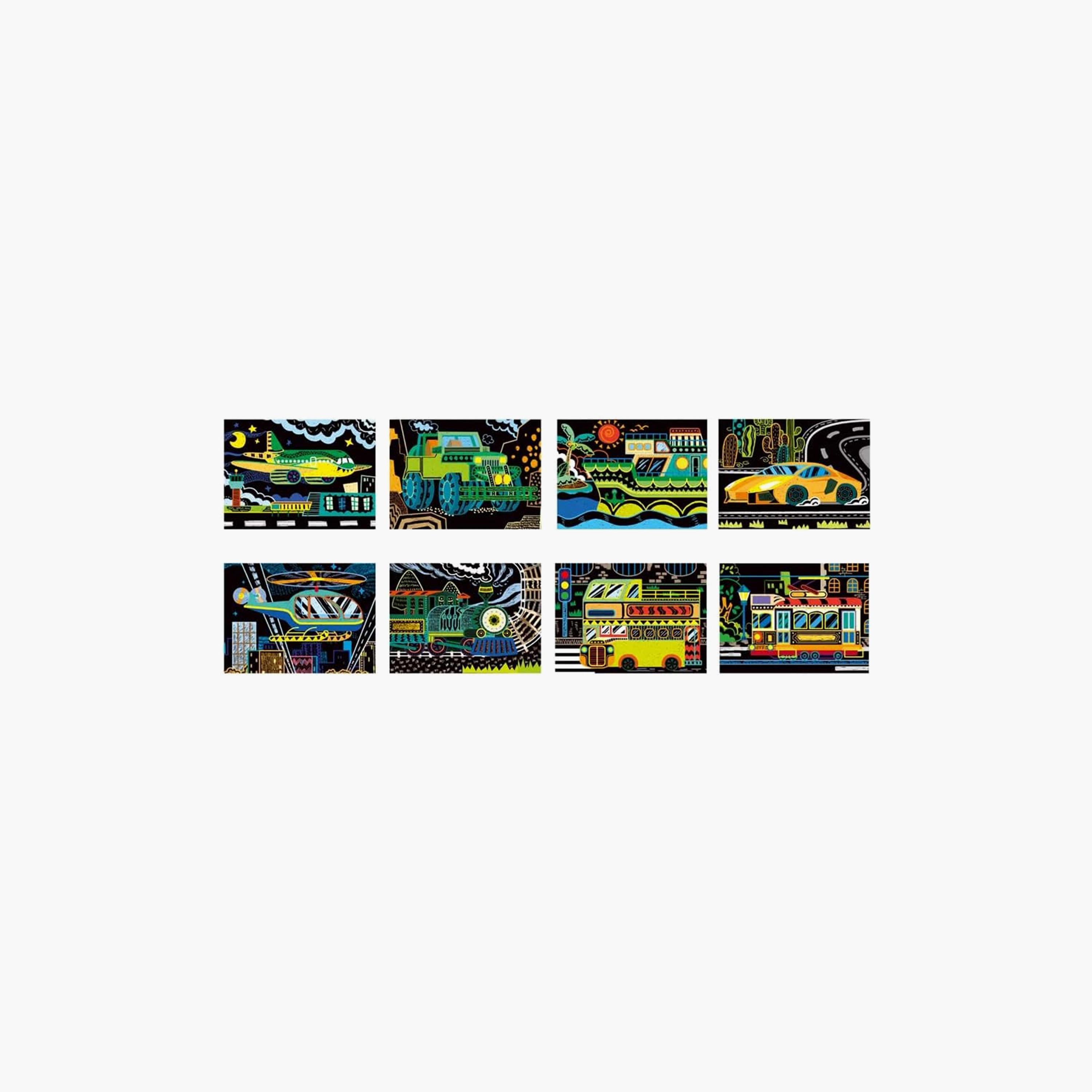 Avenir Scratch Art Kit, Transportation-school-artsandcrafts-image-3