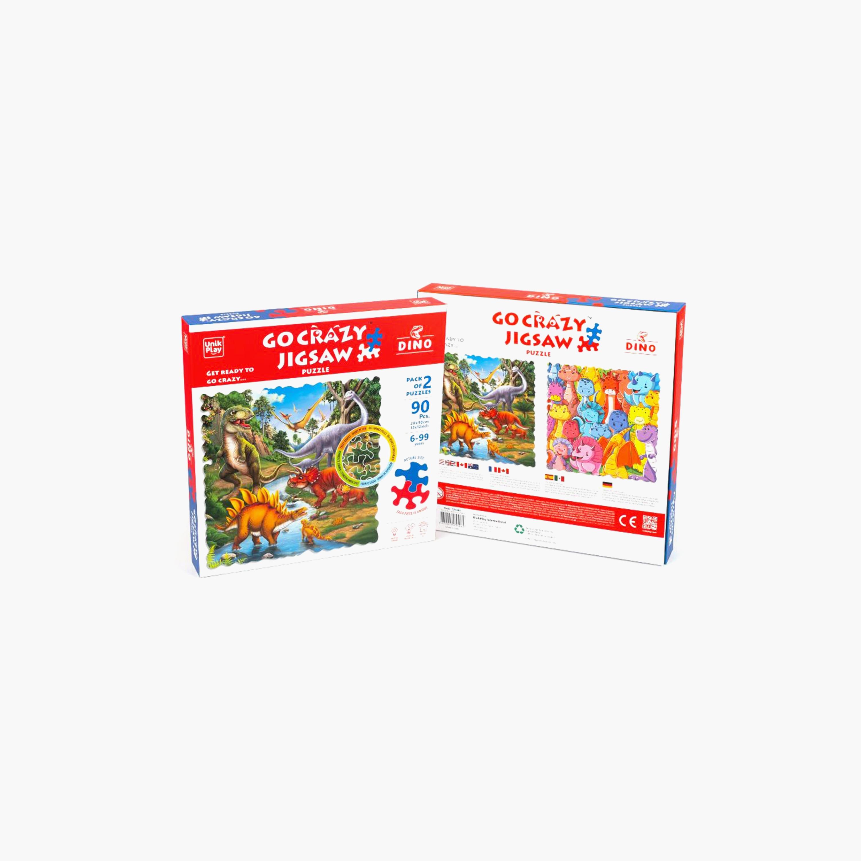 لغز الصور المتقطعة جو كريزي مع 2 صينية فرز من يونيكبلاي، دينو-toys-indoortoys-puzzles-image-1