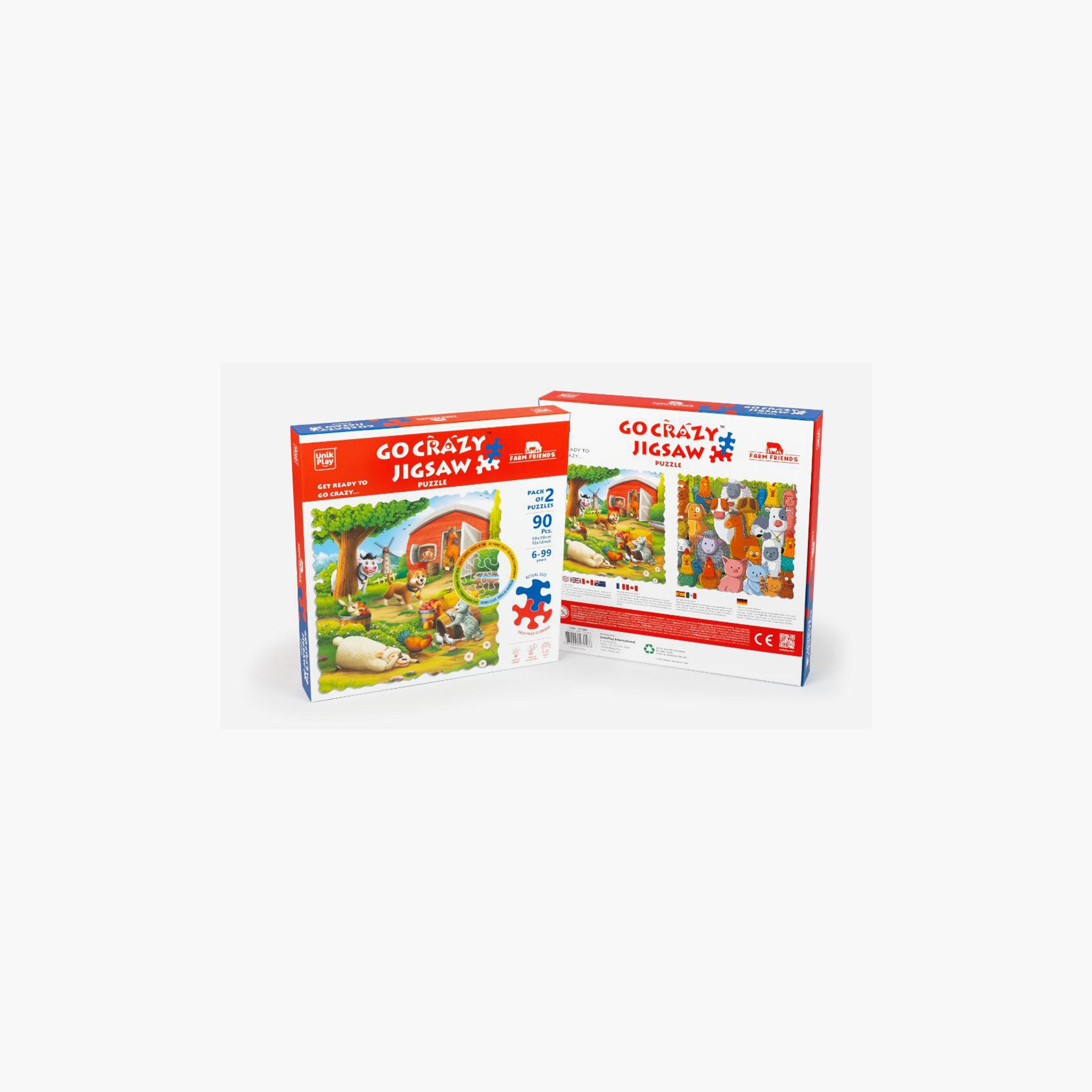 لغز الصور المتقطعة جو كريزي مع 2 صينية فرز من يونيكبلاي، مزرعة-toys-indoortoys-puzzles-image-1