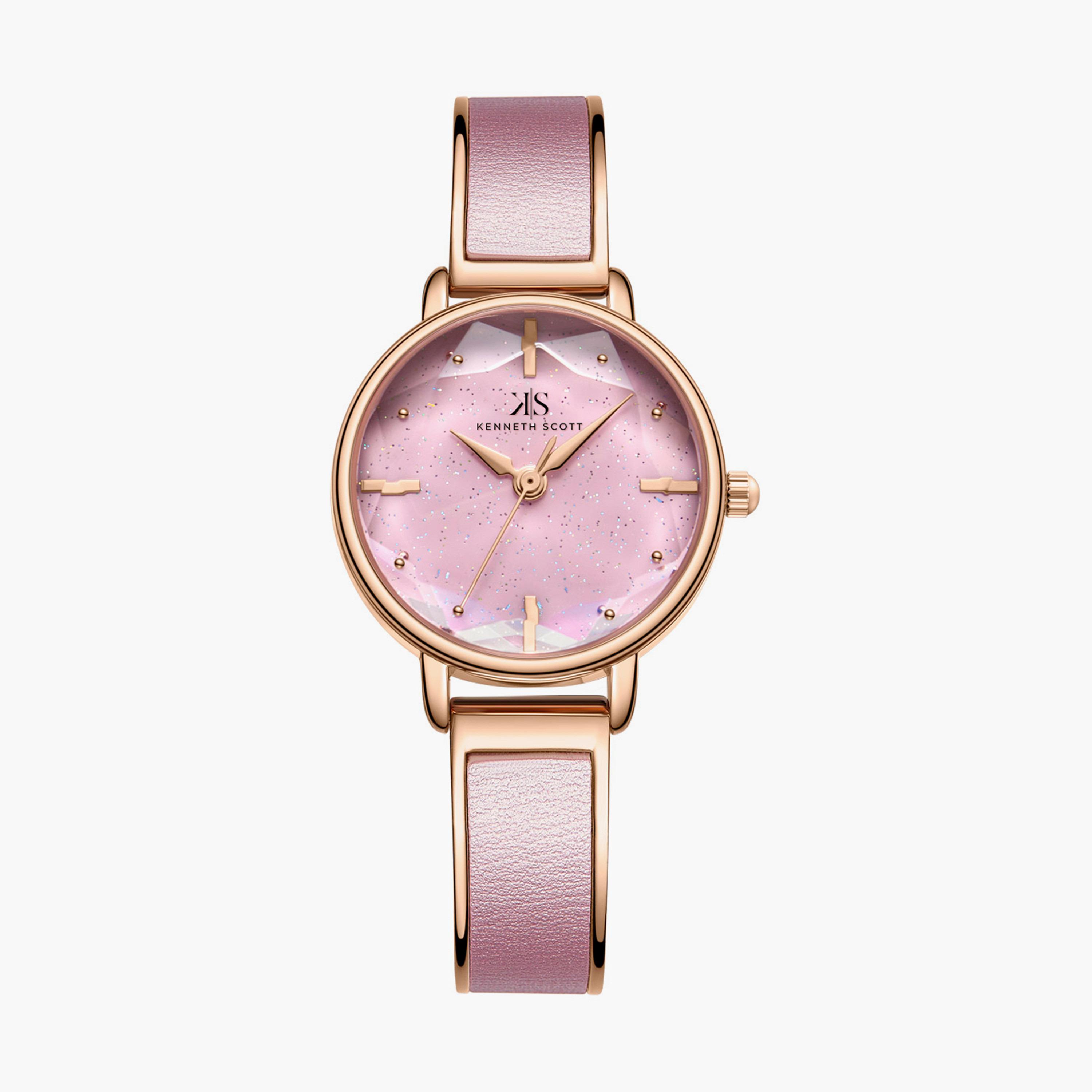 ساعة من كينيث سكوت بسوار سبيكة معدني وردي اللون | K23503-RBPP-women-watchesandjewellery-watches-image-1