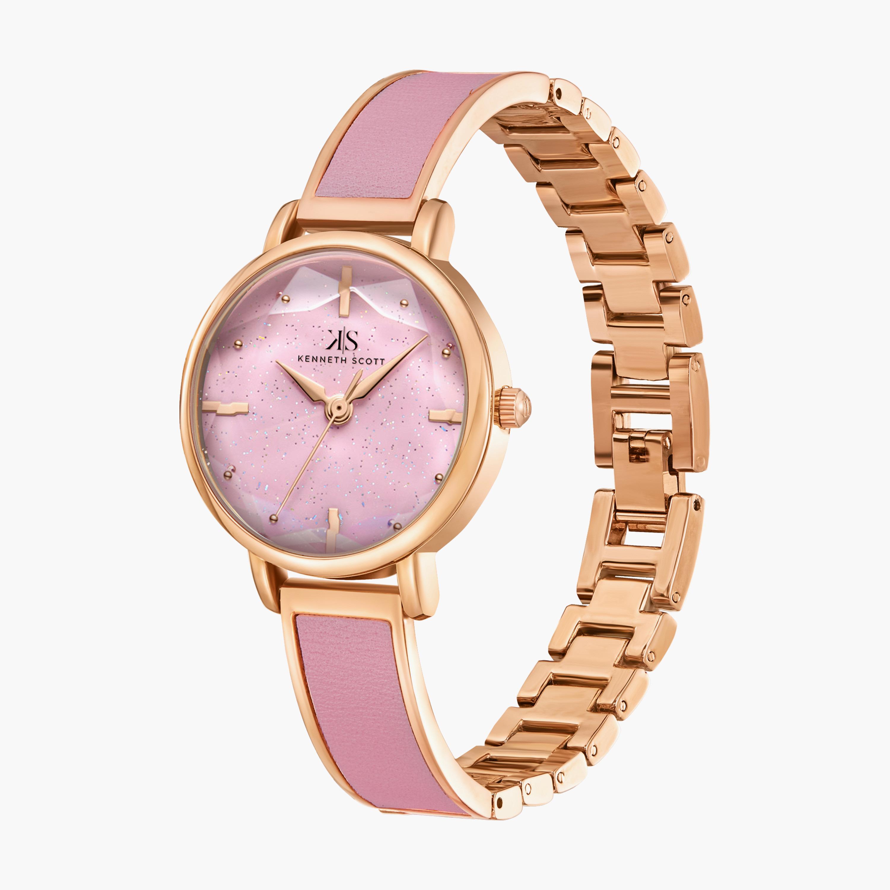 ساعة من كينيث سكوت بسوار سبيكة معدني وردي اللون | K23503-RBPP-women-watchesandjewellery-watches-image-2