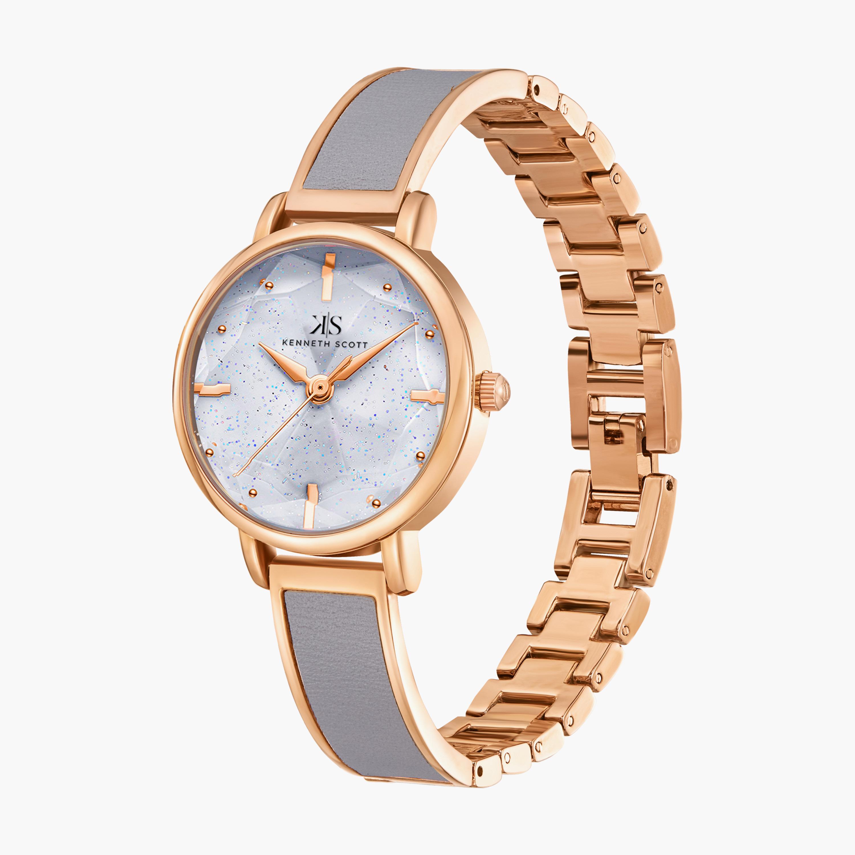 ساعة كينيث سكوت المعدنية التناظرية بسوار من خليط معدني | K23503-RBXX-women-watchesandjewellery-watches-image-2